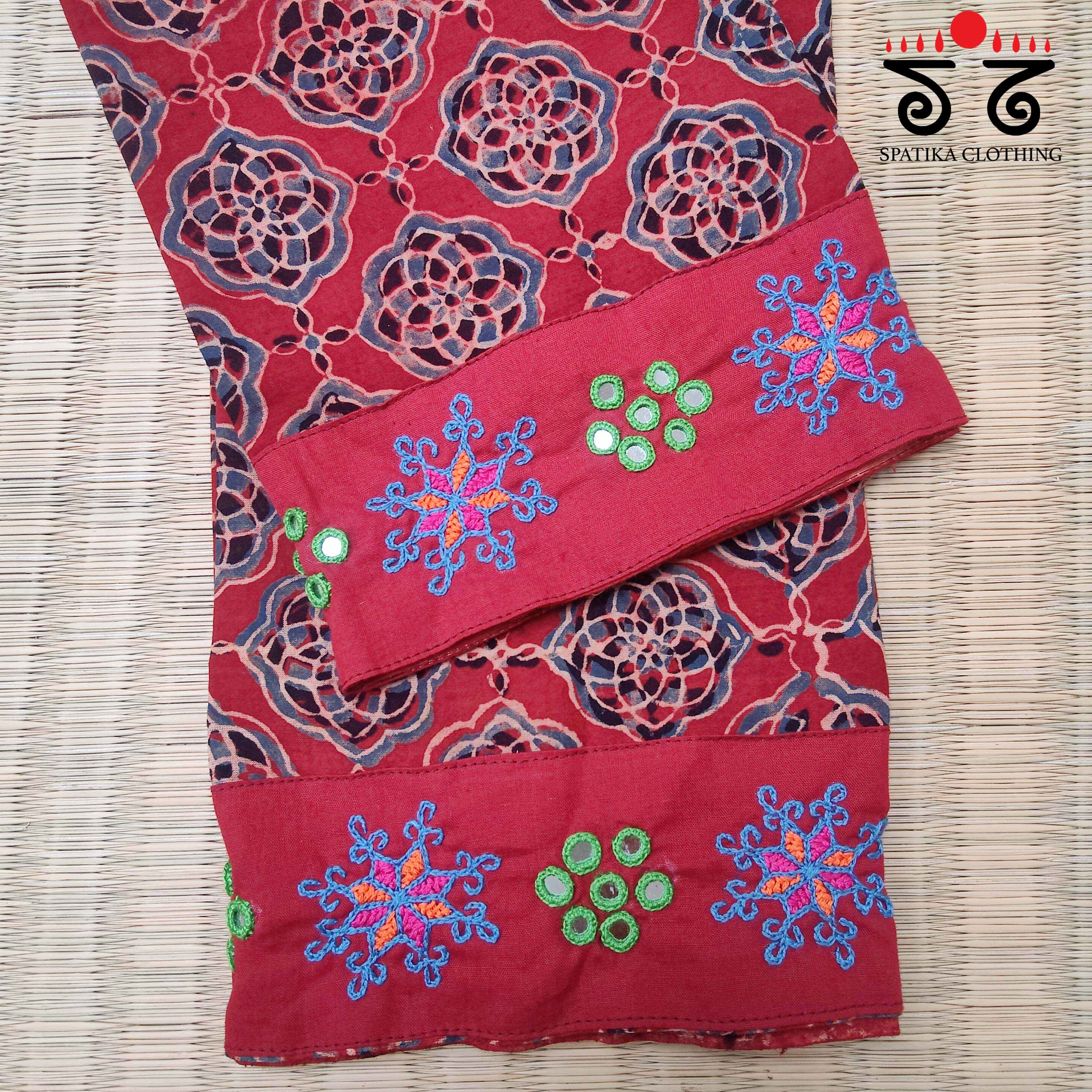 Banjara Handembroidery - Ajrakh Blouse Fabric