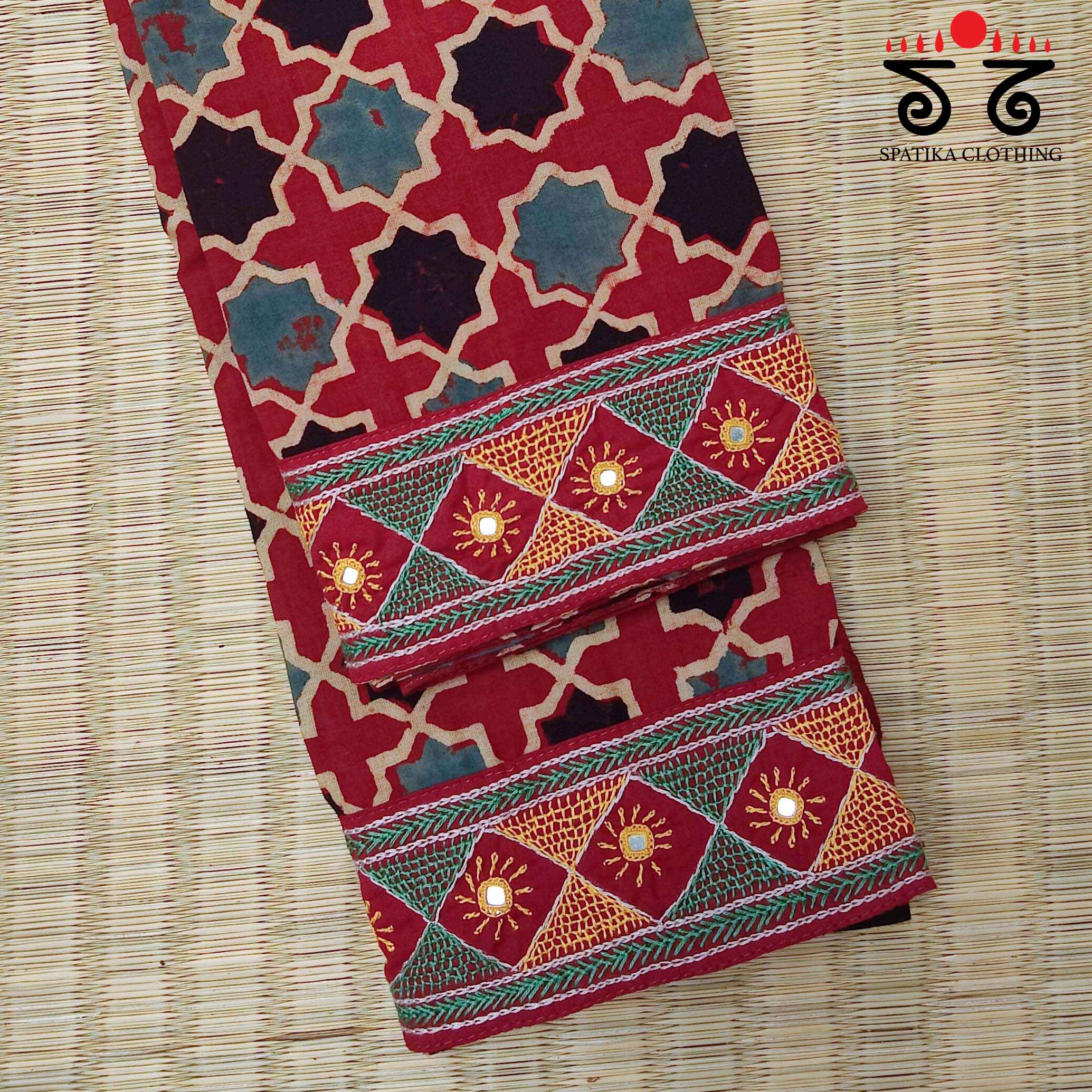 Banjara Handembroidery - Ajrakh Blouse Fabric