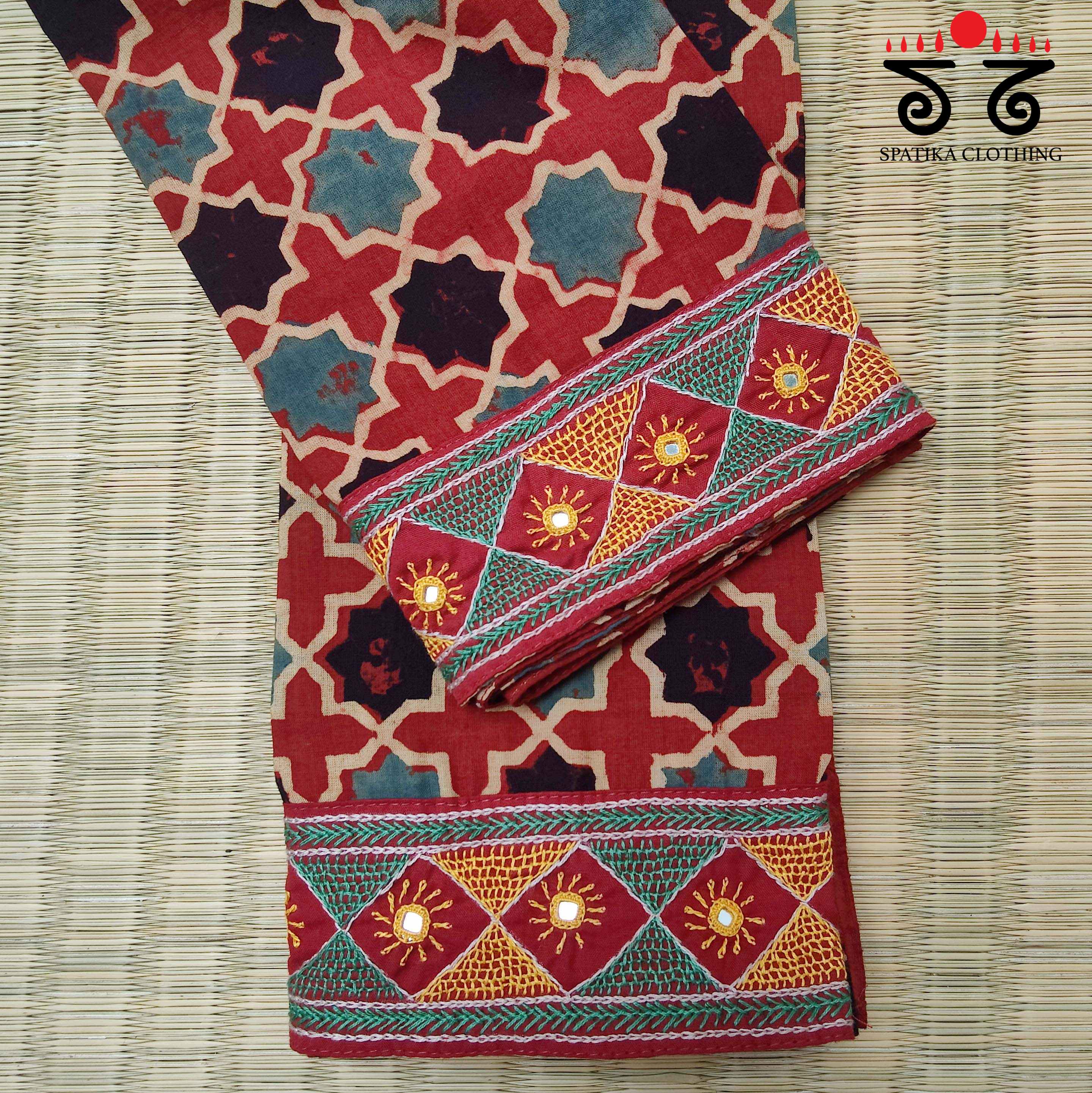 Banjara Handembroidery - Ajrakh Blouse Fabric