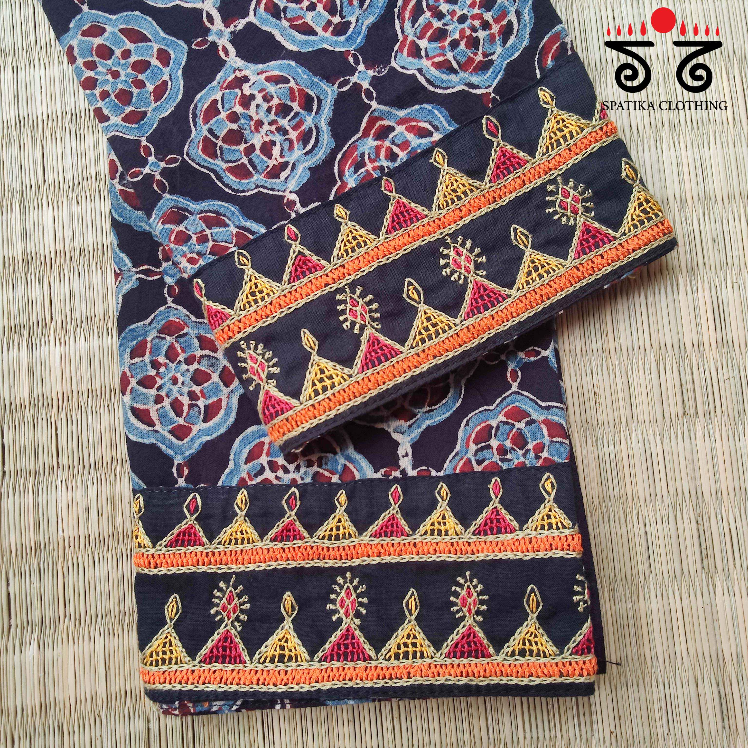 Banjara Handembroidery - Ajrakh Blouse Fabric