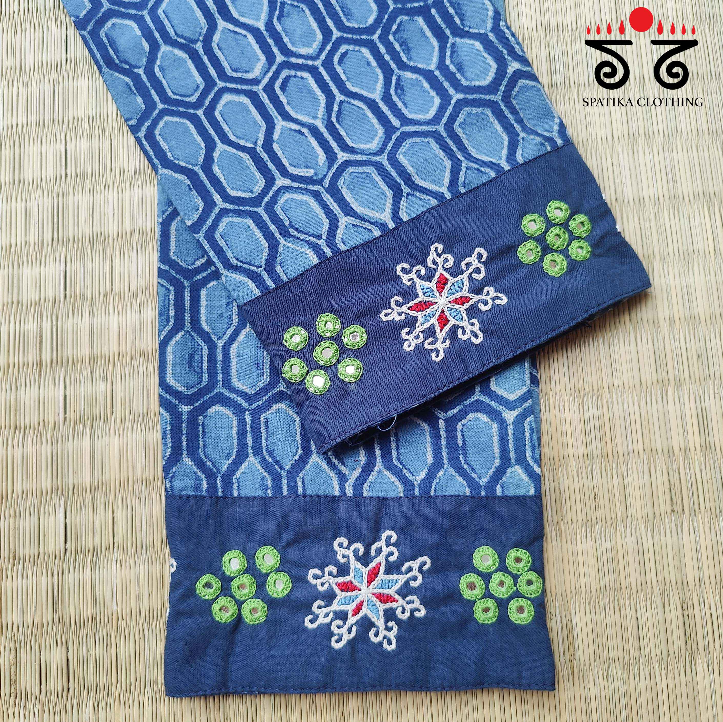 Banjara Handembroidery - Ajrakh Blouse Fabric