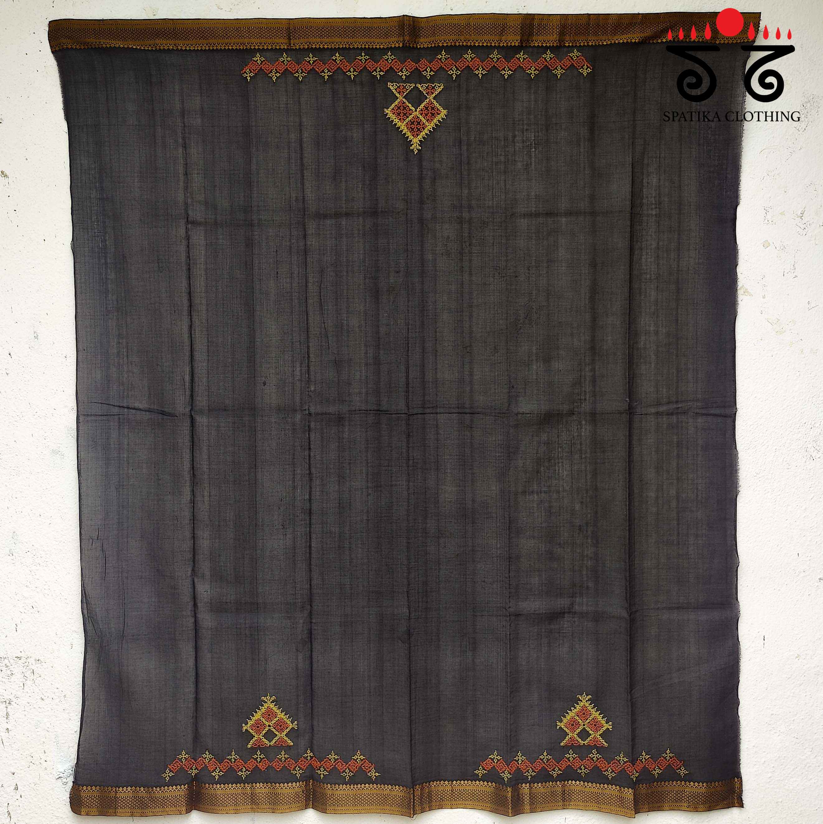 Kasuti Handembroidery on Mangalagiri Cotton Blouse Fabric