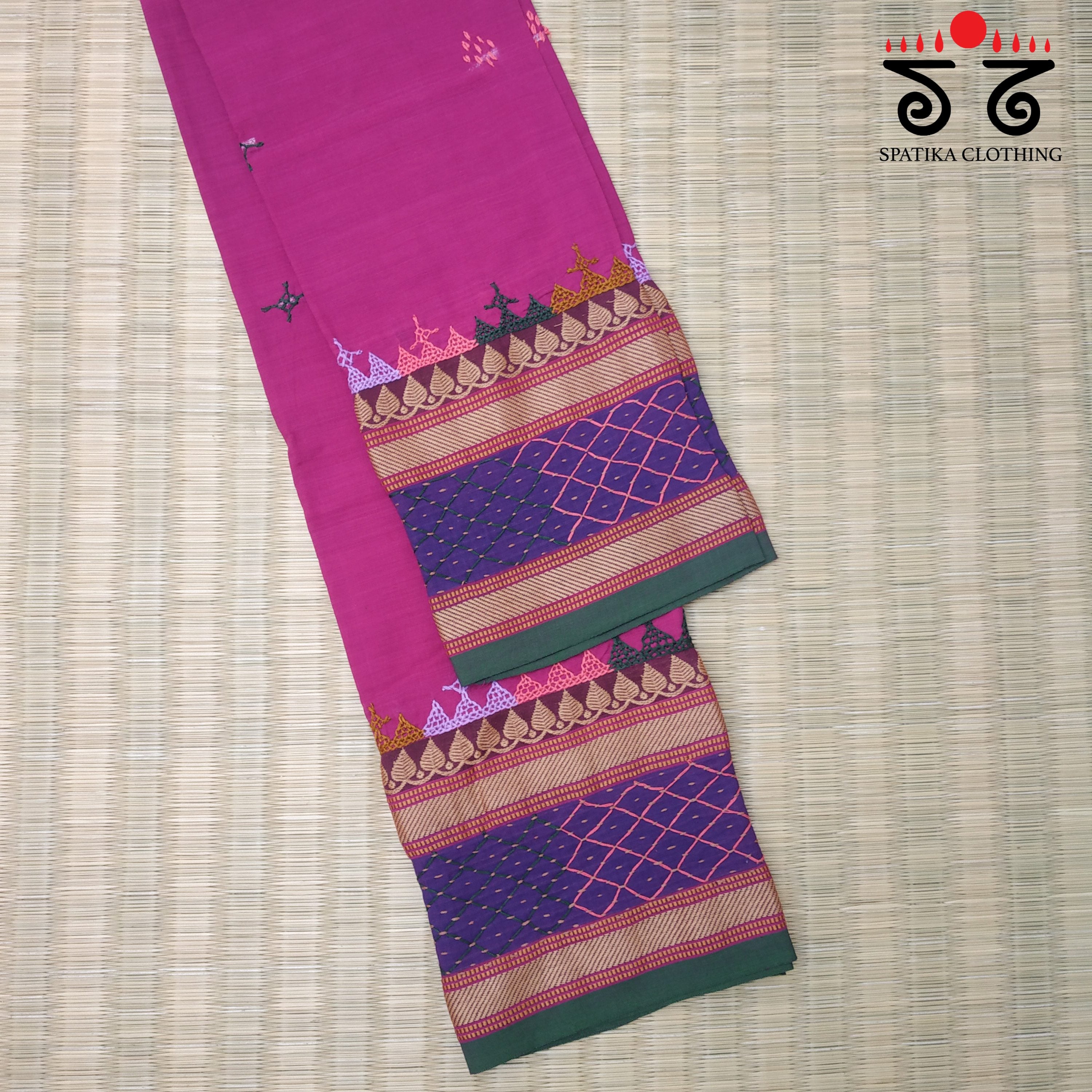 Lambani Handembroidery on Chettinad Cotton Blouse Fabric