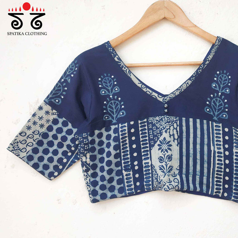 The Indigo - Ajrakh Patchwork Blouse