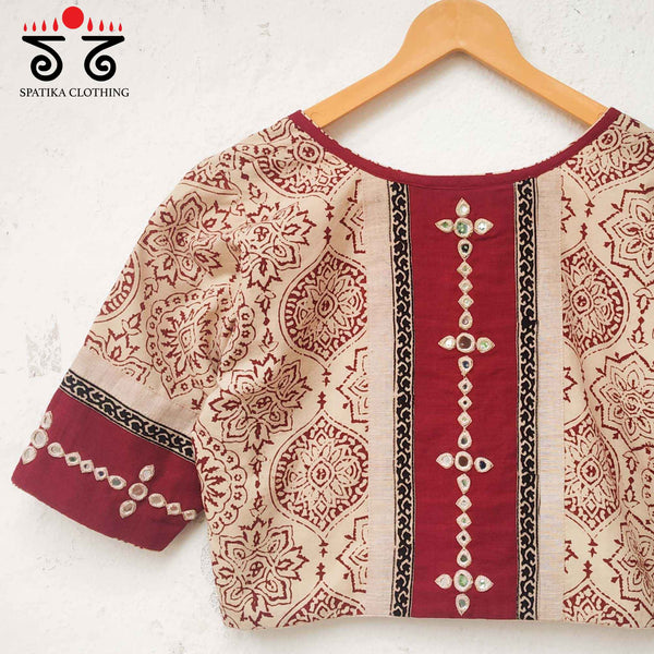 The Ajrakh - Mirrorwork Blouse