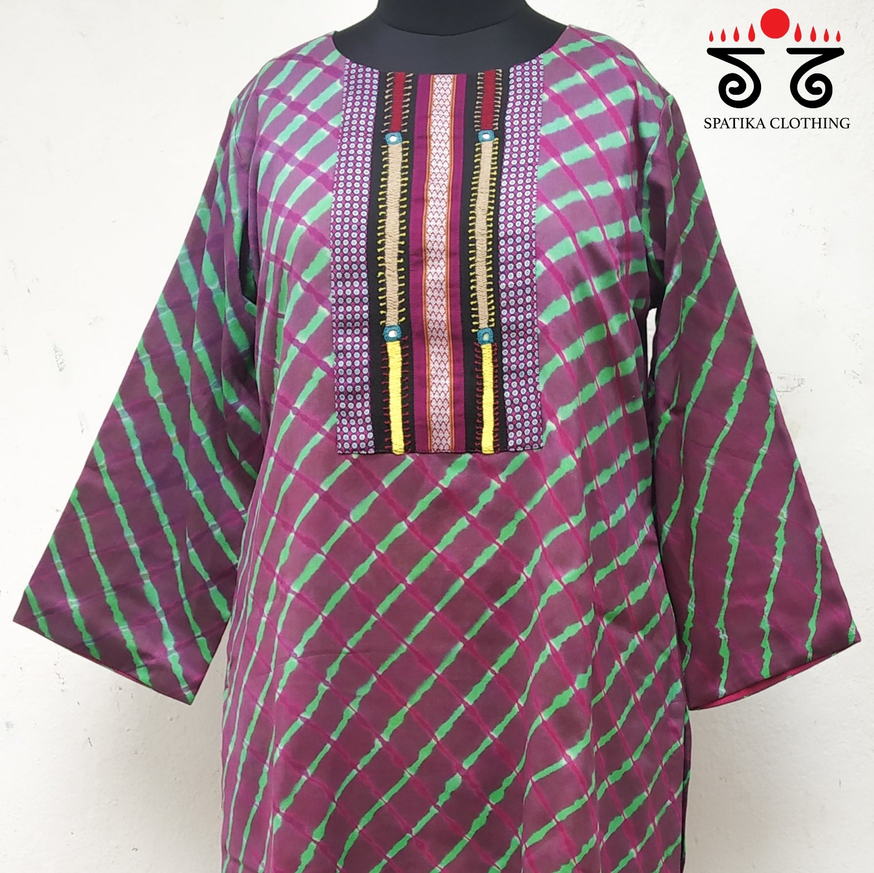 Leheriya -  Khun Hand Embroidered Kurta