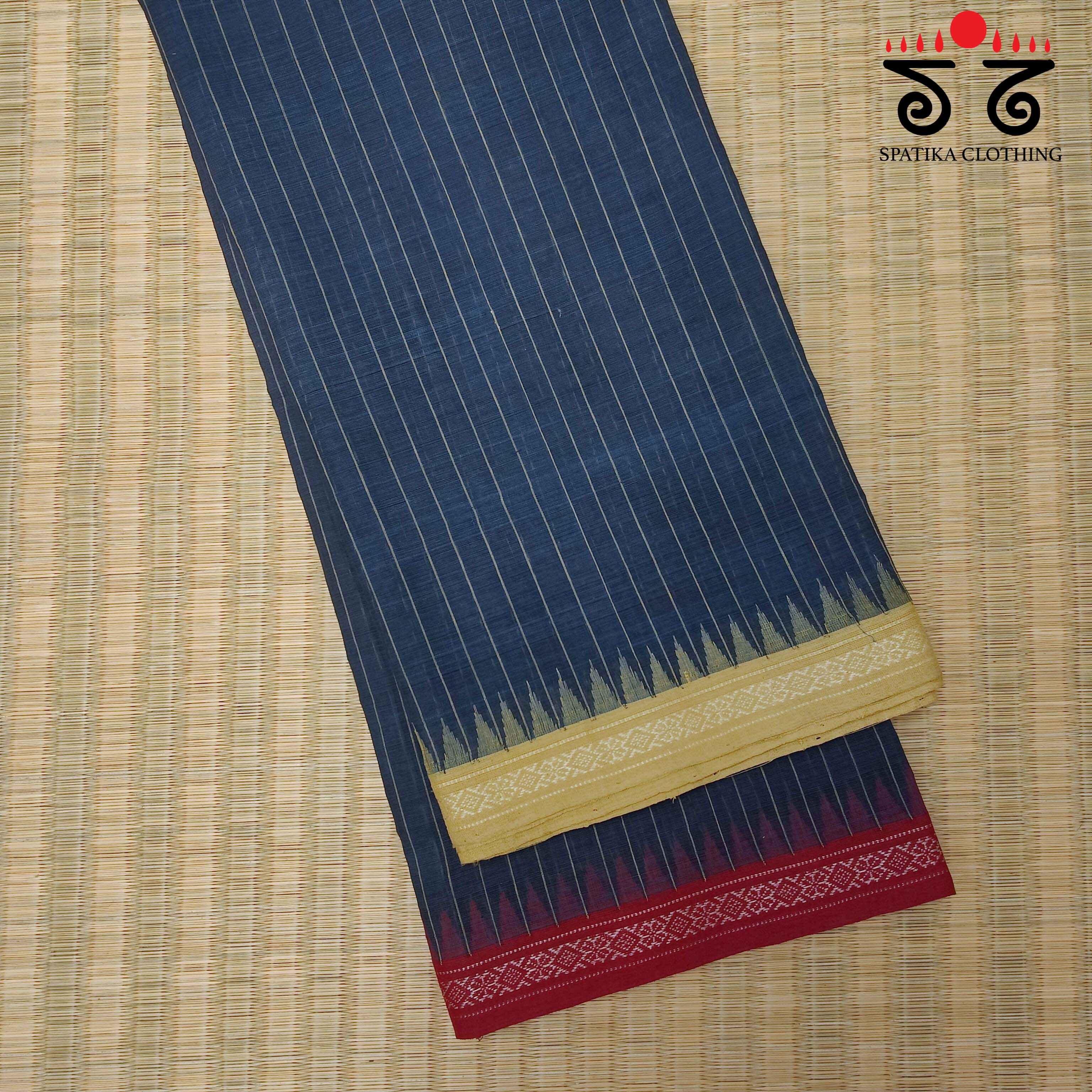 Ponduru Handspun Cotton Saree - Ganga Jamuna Border