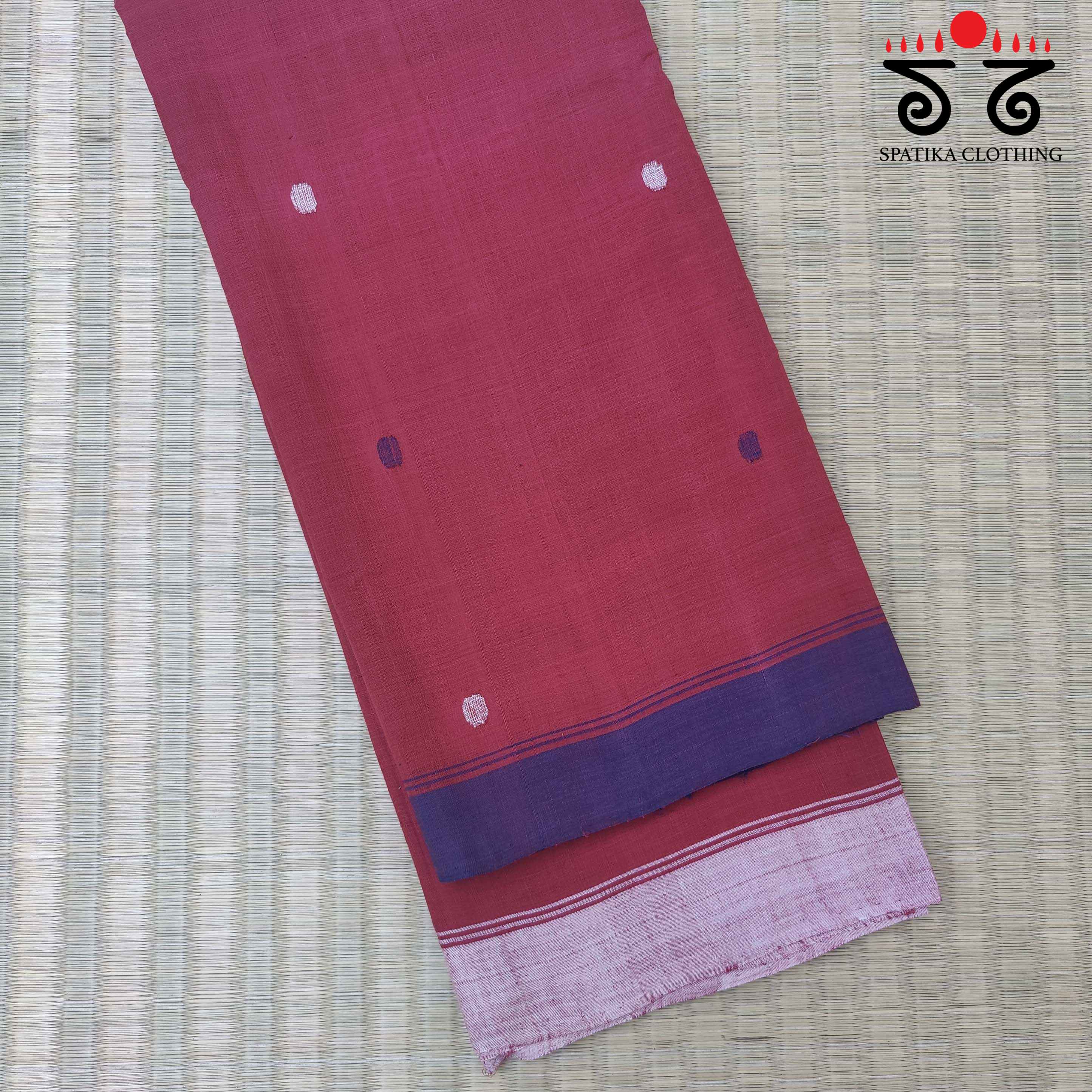 Jamdhani on Ponduru Handspun Cotton Saree - Ganga Jamuna Border