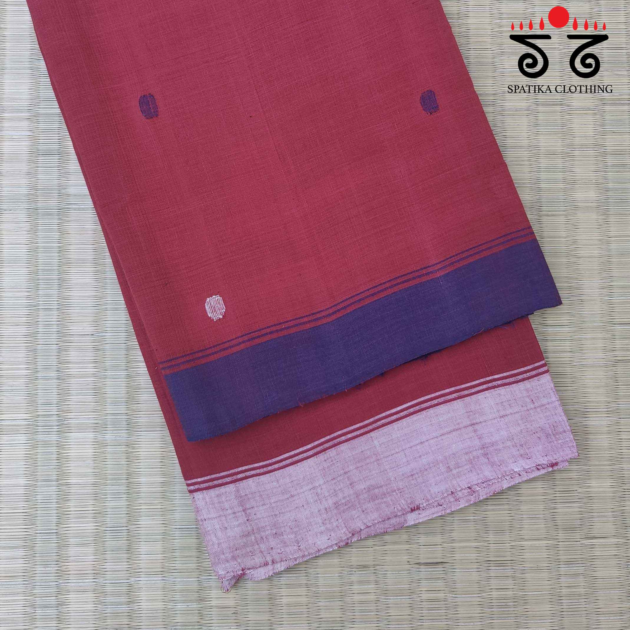 Jamdhani on Ponduru Handspun Cotton Saree - Ganga Jamuna Border