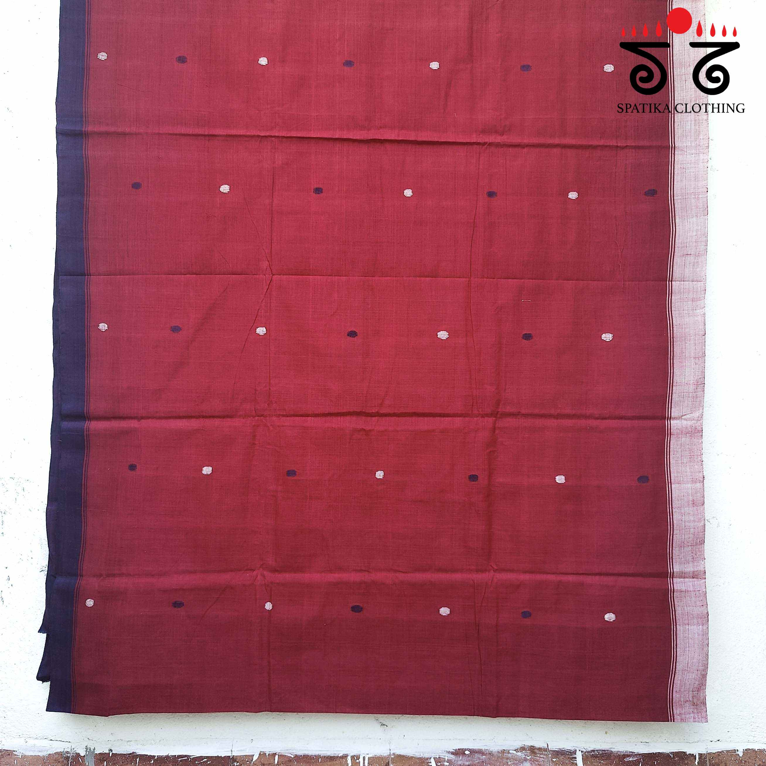 Jamdhani on Ponduru Handspun Cotton Saree - Ganga Jamuna Border