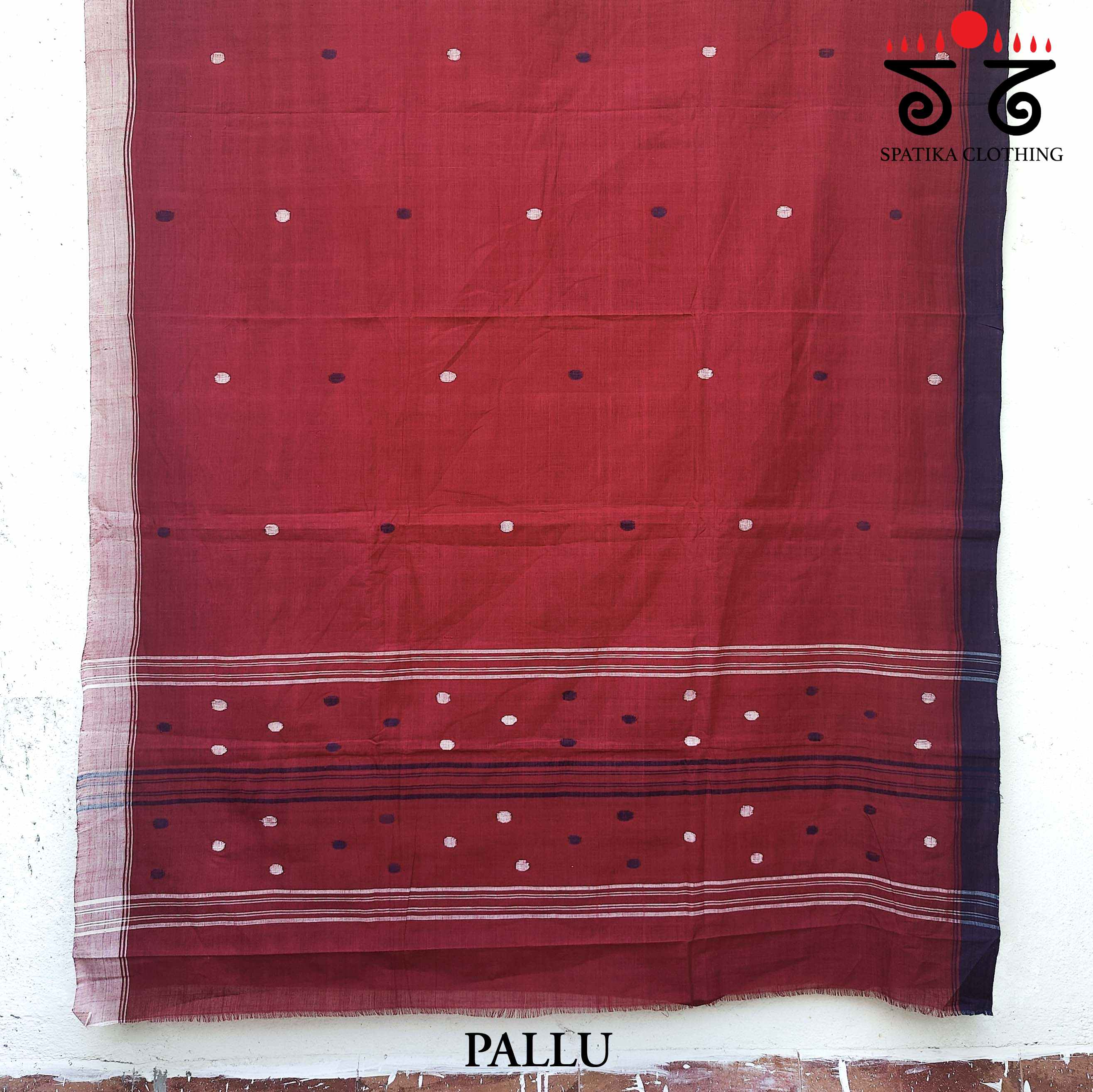 Jamdhani on Ponduru Handspun Cotton Saree - Ganga Jamuna Border
