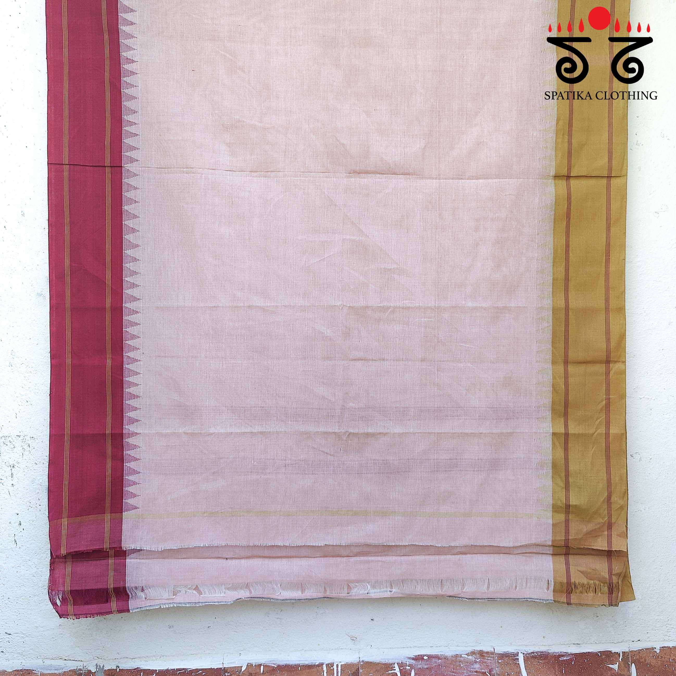 Ponduru Handspun Cotton Saree - Ganga Jamuna Border