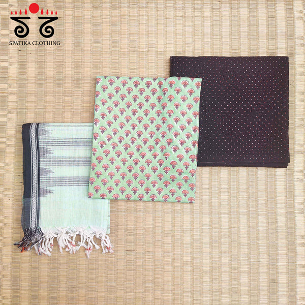 Ajrak Ponduru - Kurta Fabric Set of 3 New!