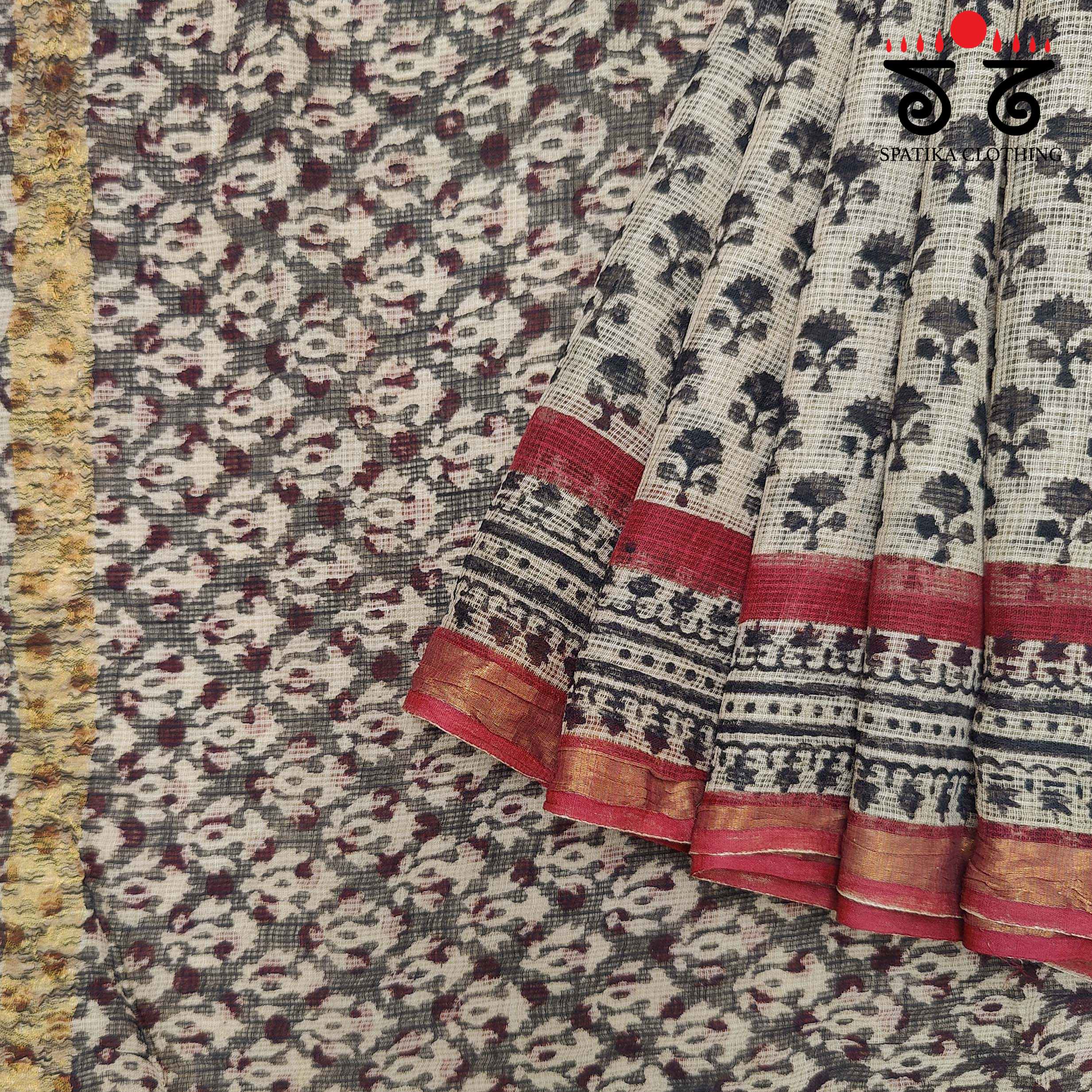 Handblock Print on Kota Cotton Saree