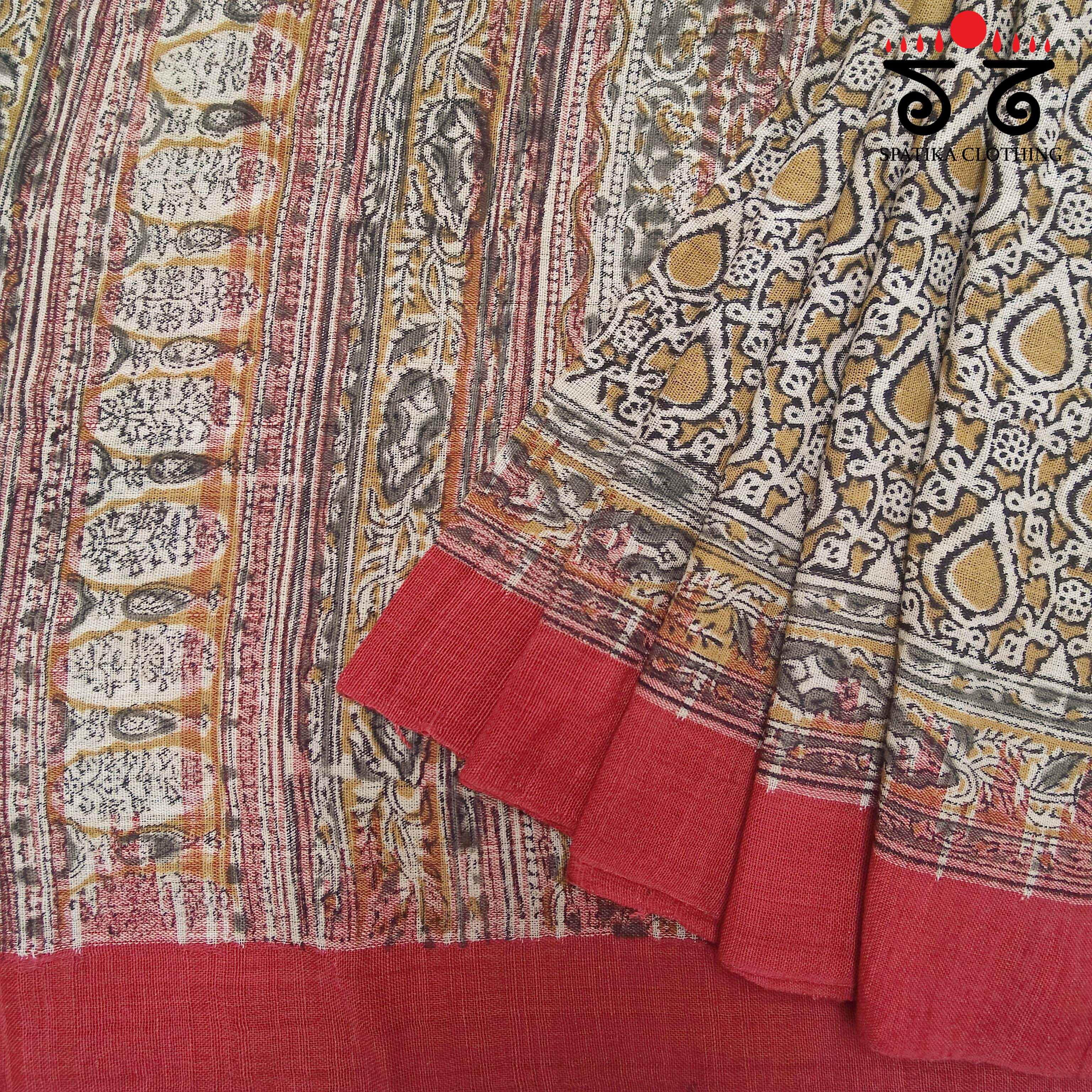 Kalamkari on Ponduru Handspun Cotton Saree