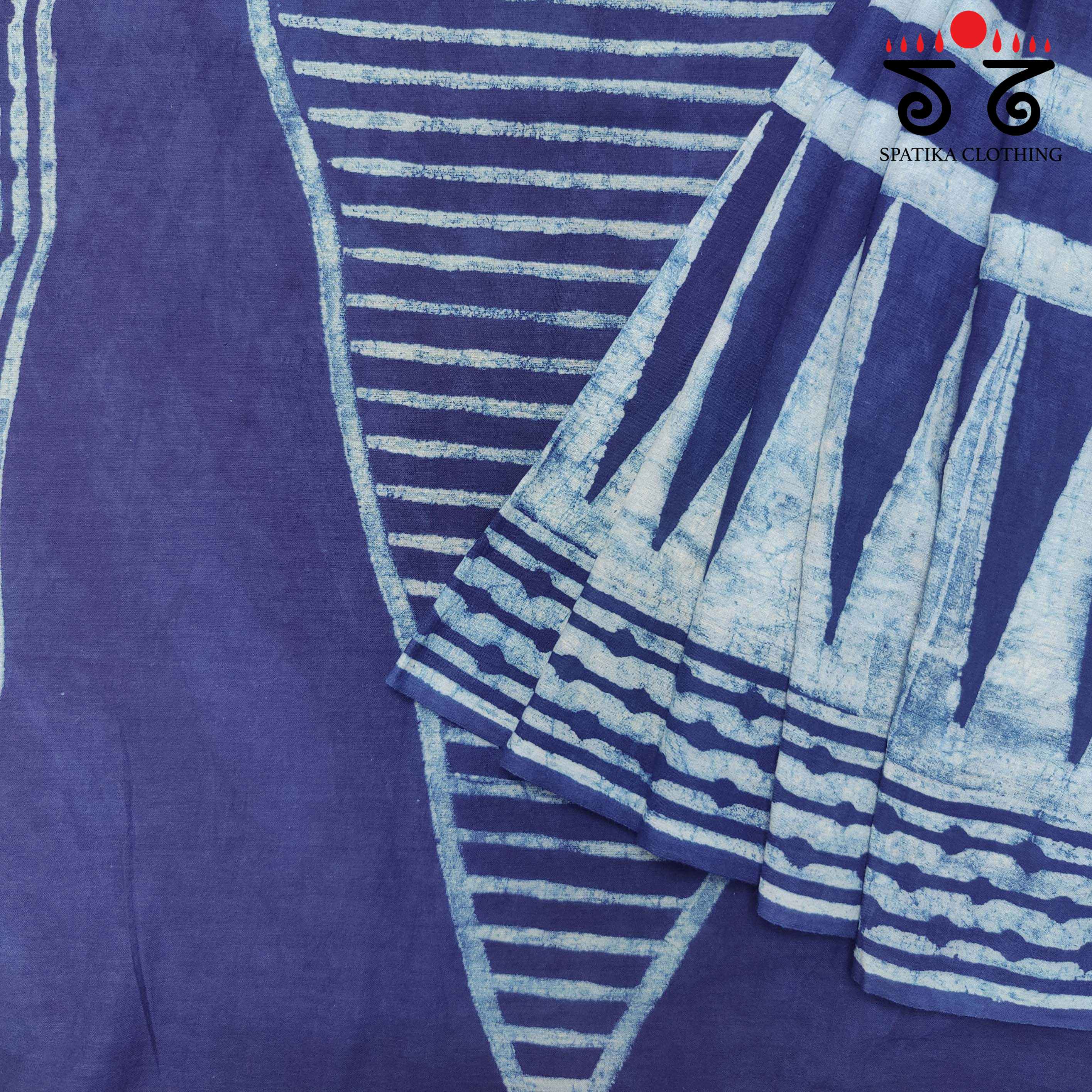 Akola Handblock Print on Chanderi Silk cotton Saree