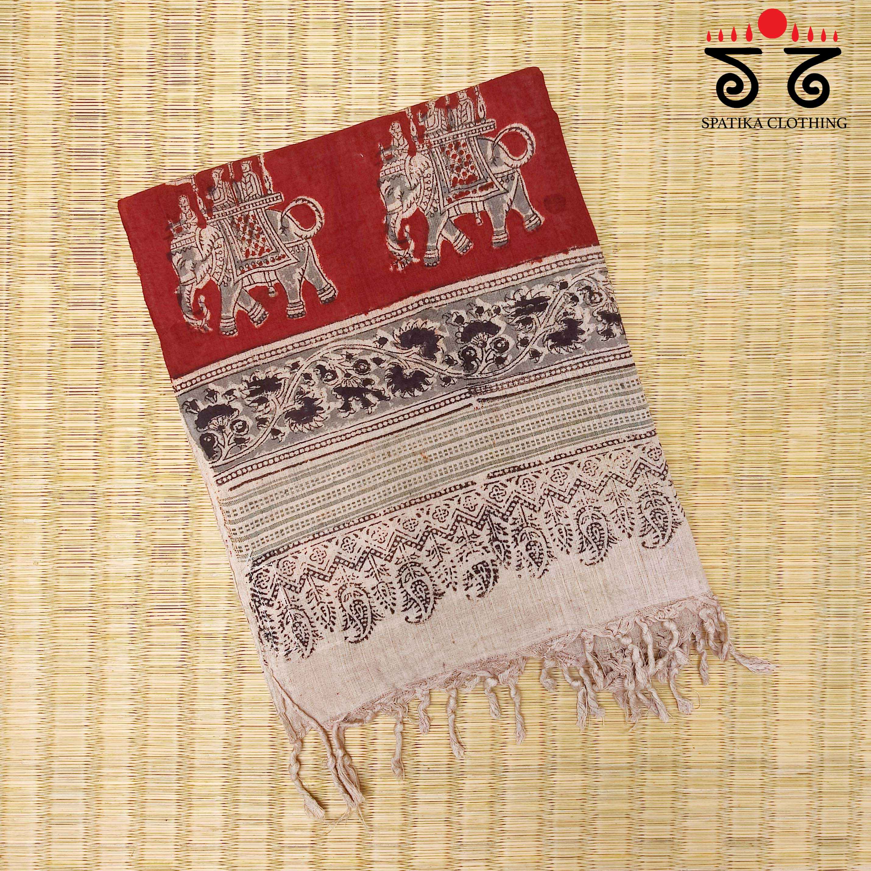 Kalamkari Hand Block Printed Stole - New!