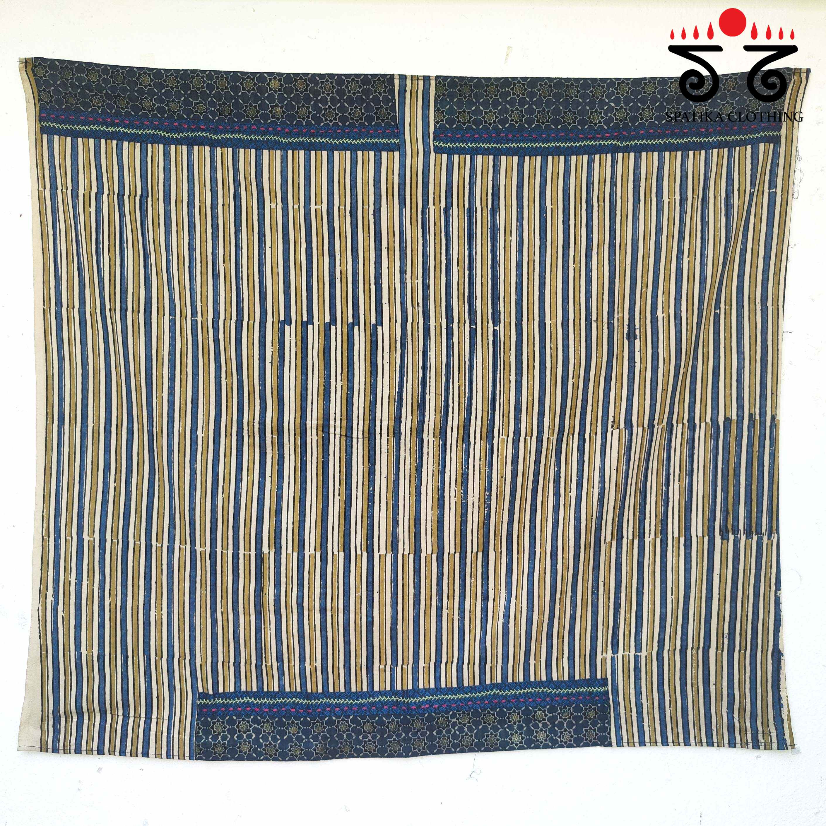 Ajrak Hand Embroidered Blouse Fabric