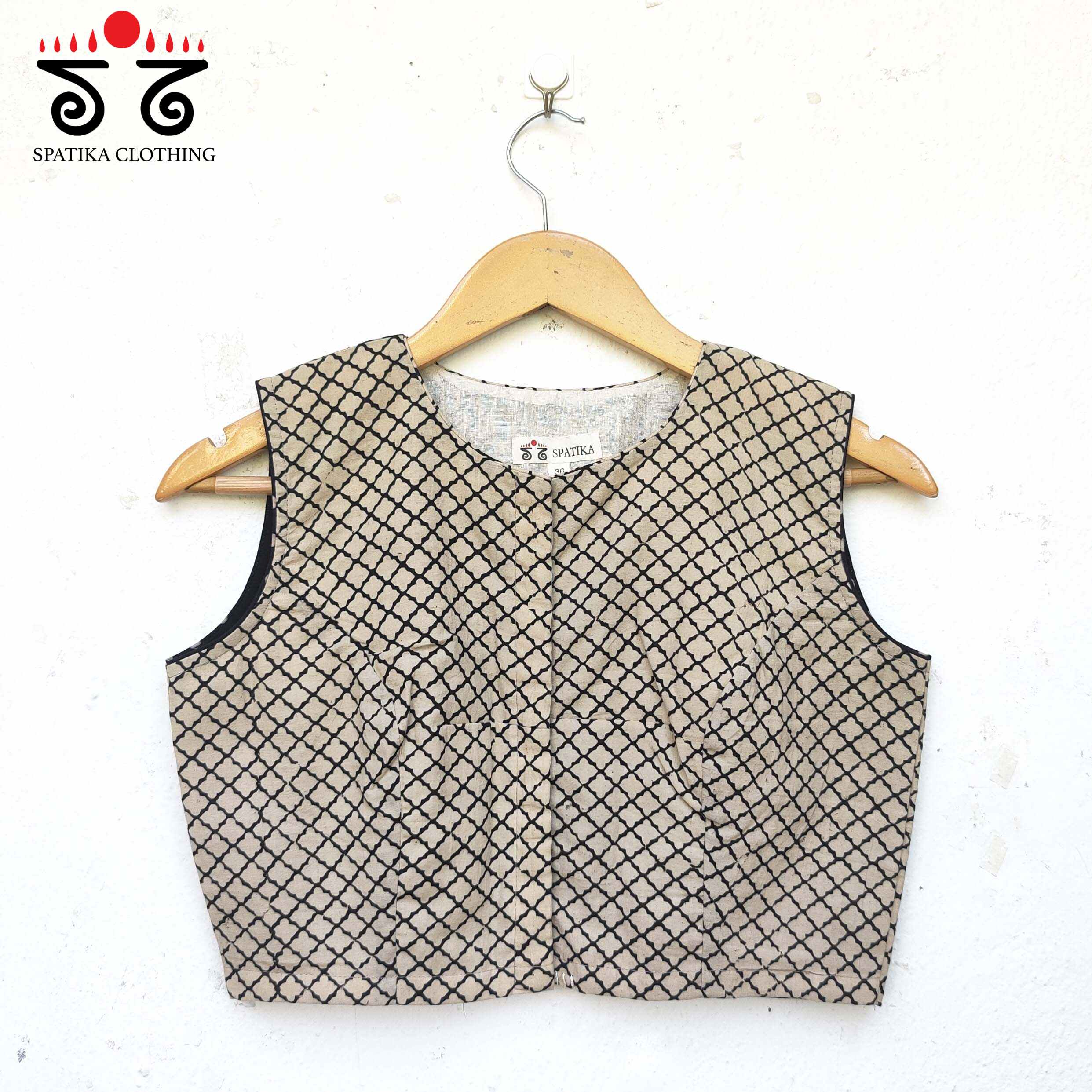 Ajrak Hand Embroidered Blouse - Sleeveless!
