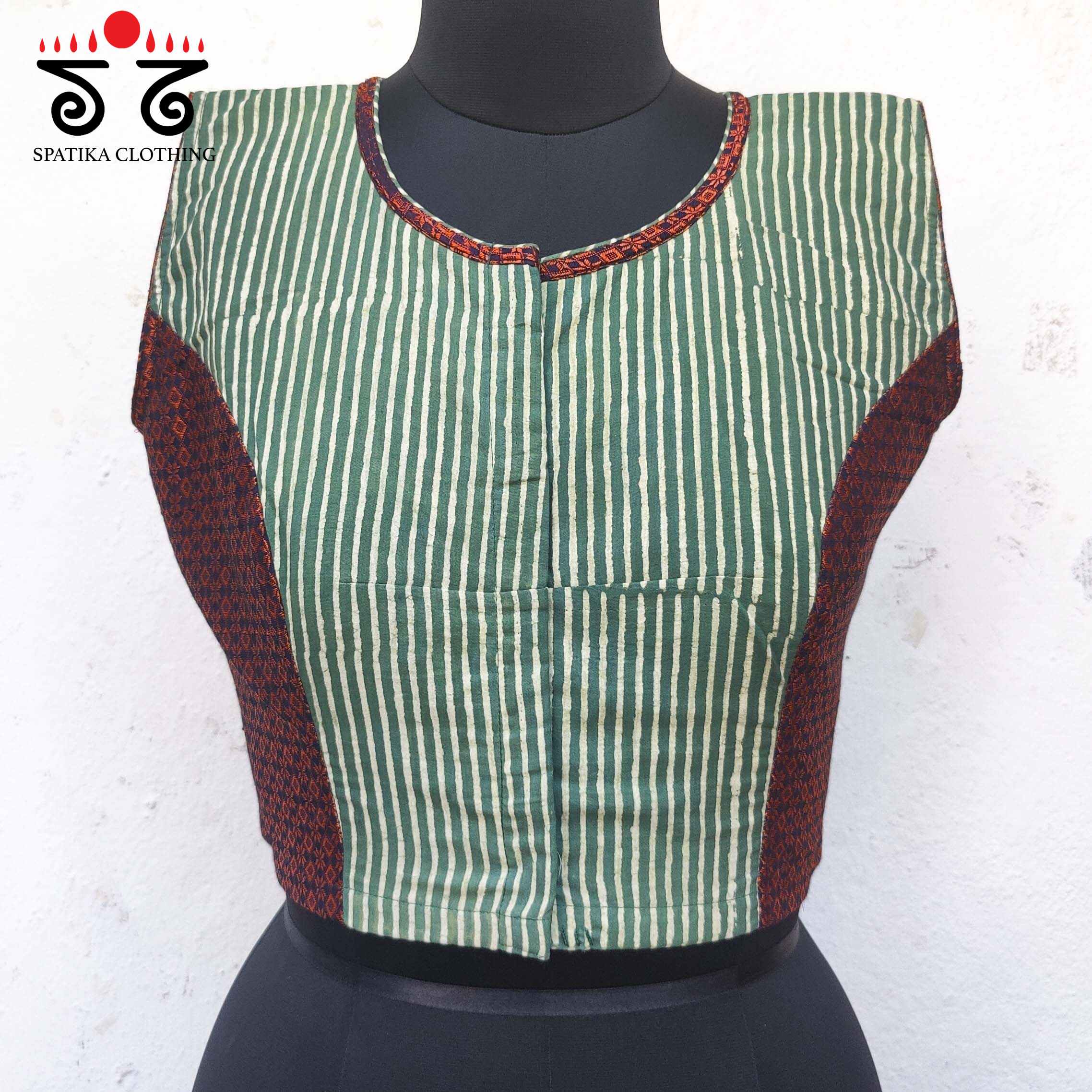Ajrak Hand embroidered Blouse - Sleeveless!