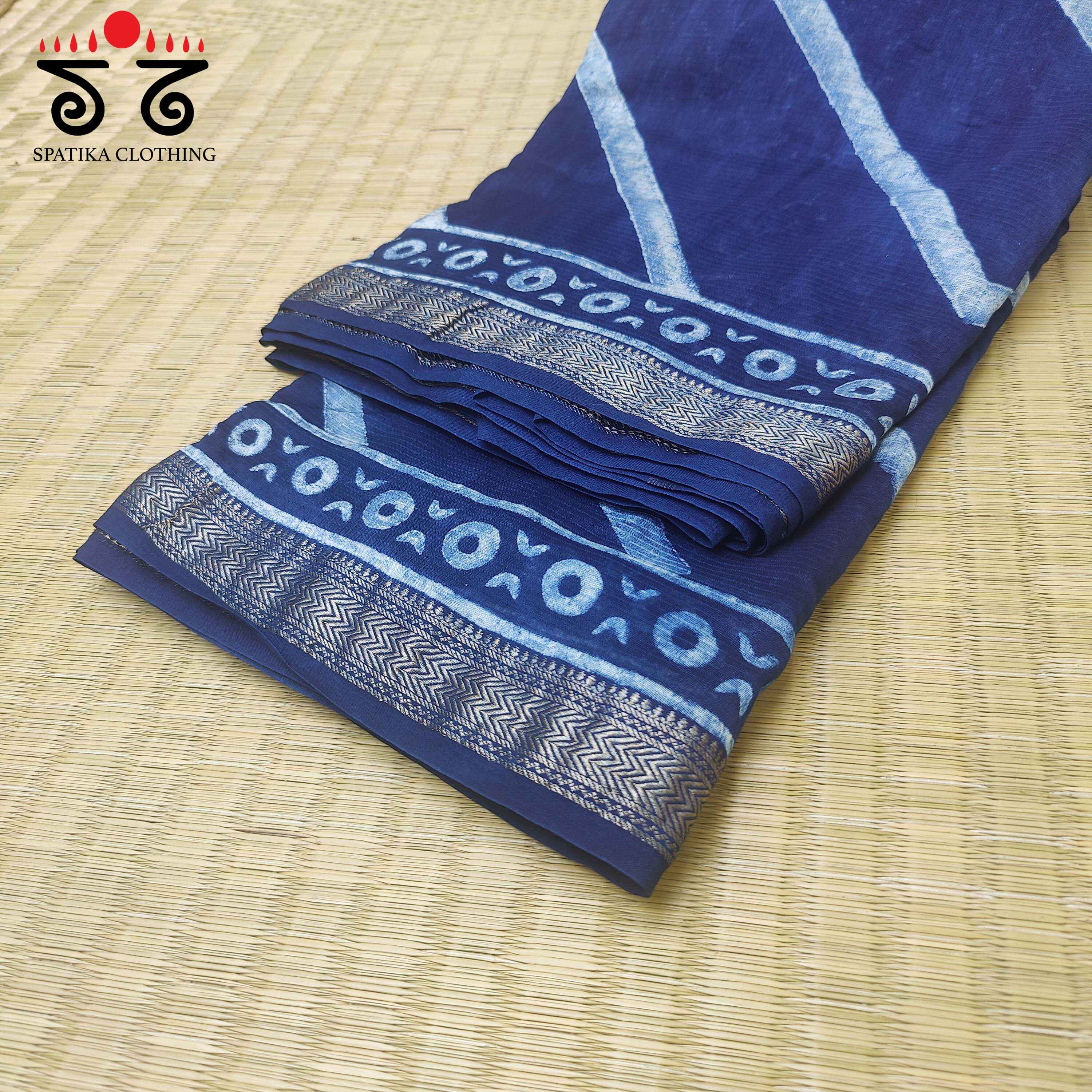 Handblock Prined Maheshwari Cotton Saree