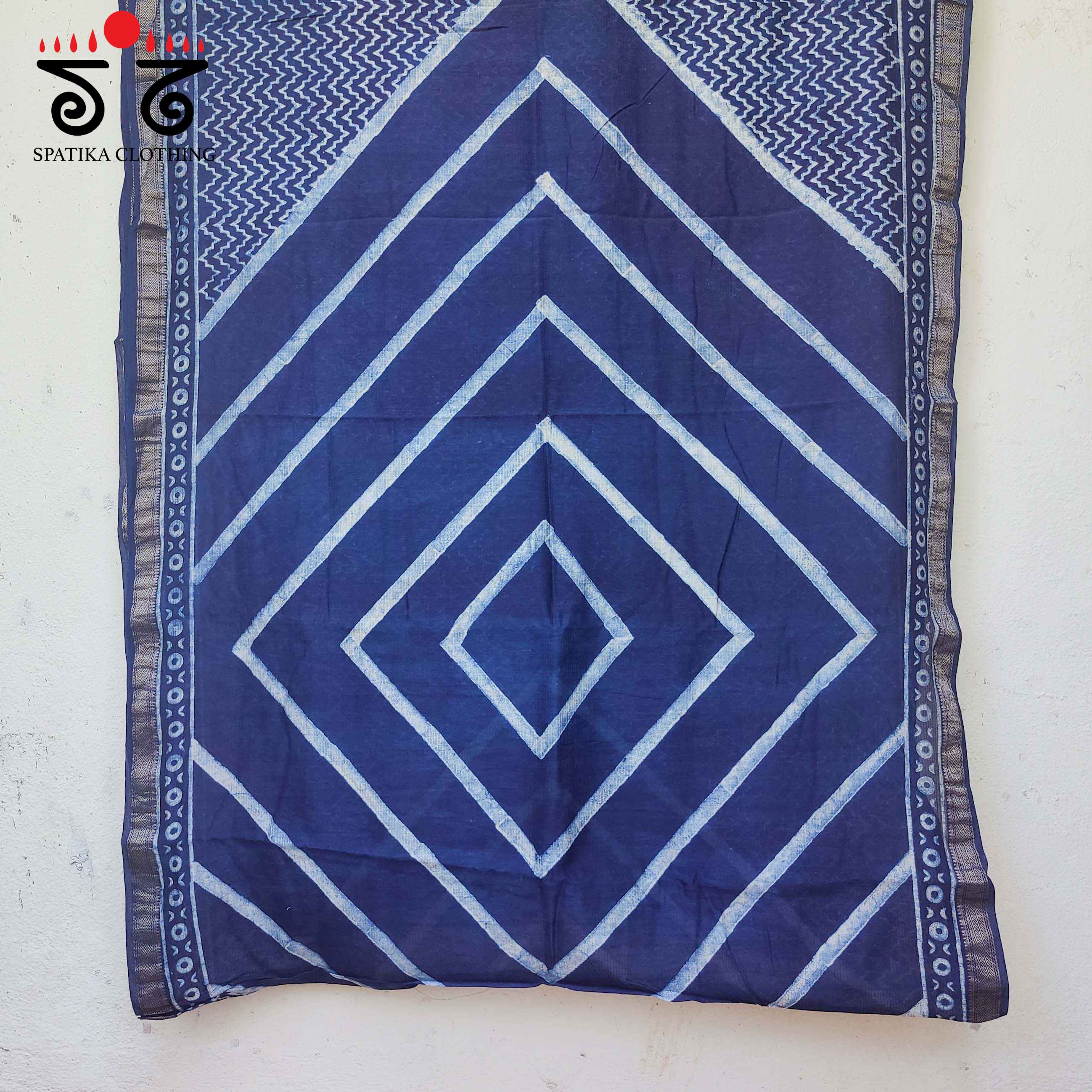 Handblock Prined Maheshwari Cotton Saree
