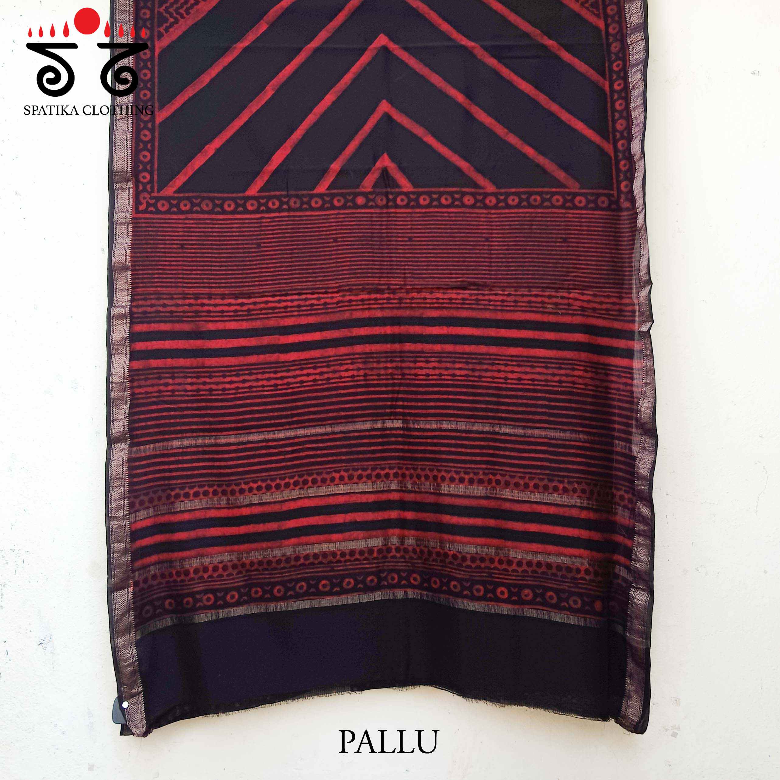 Handblock Print on Maheshwari Silk-Cotton Saree