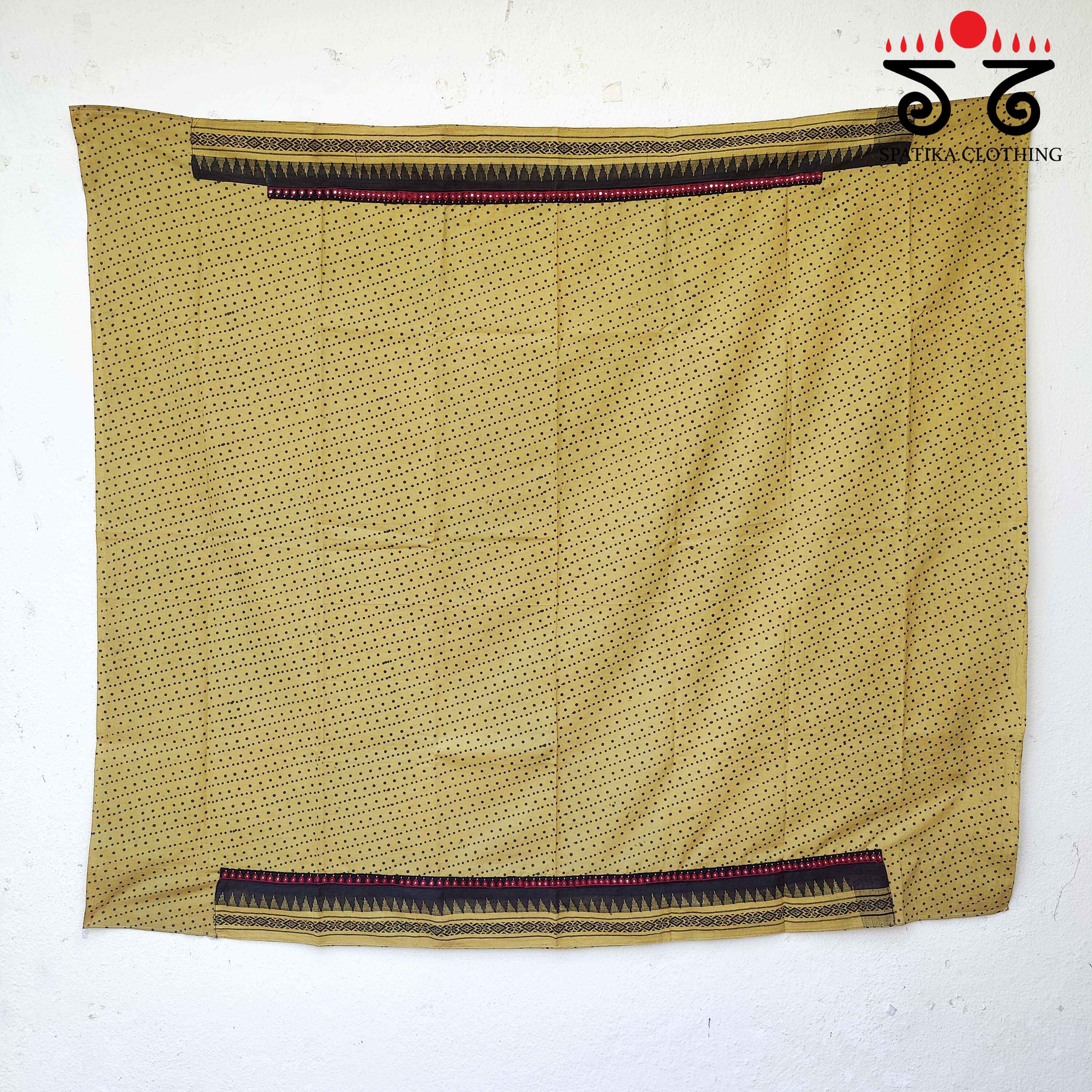 Ponduru-Ajrak Hand Embroidered Blouse Fabric - New!