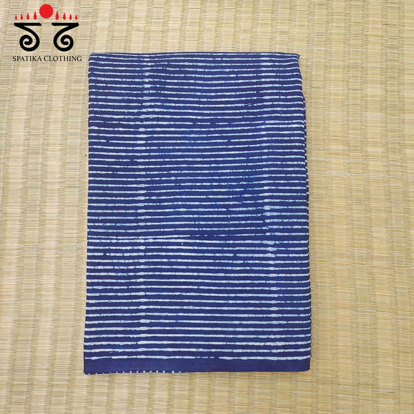 Bagru Handblock Printed Mulmul Cotton Saree