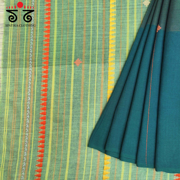 Shades of Green - Cotton Saree New!