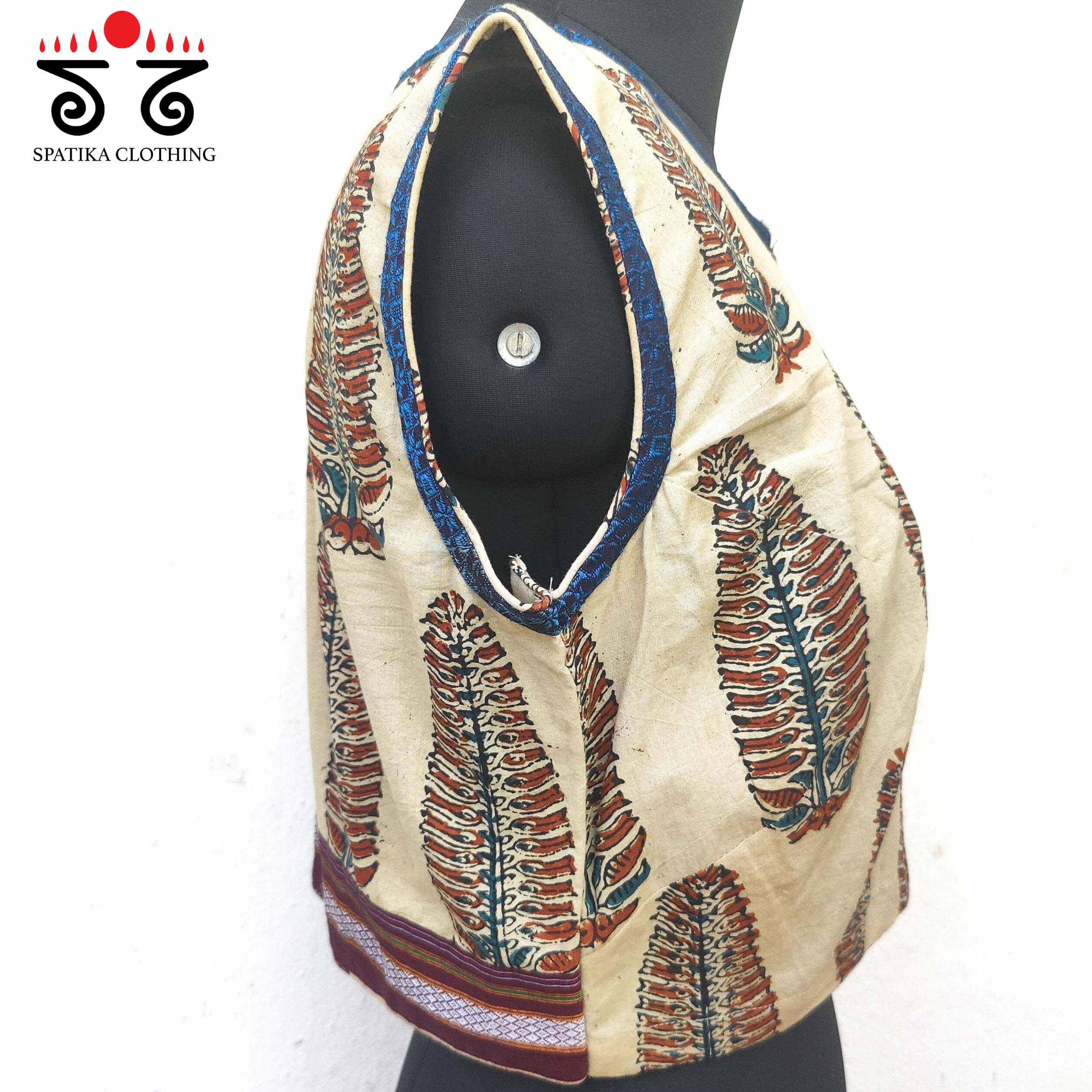 Ajrak Khun Sleeveless Blouse