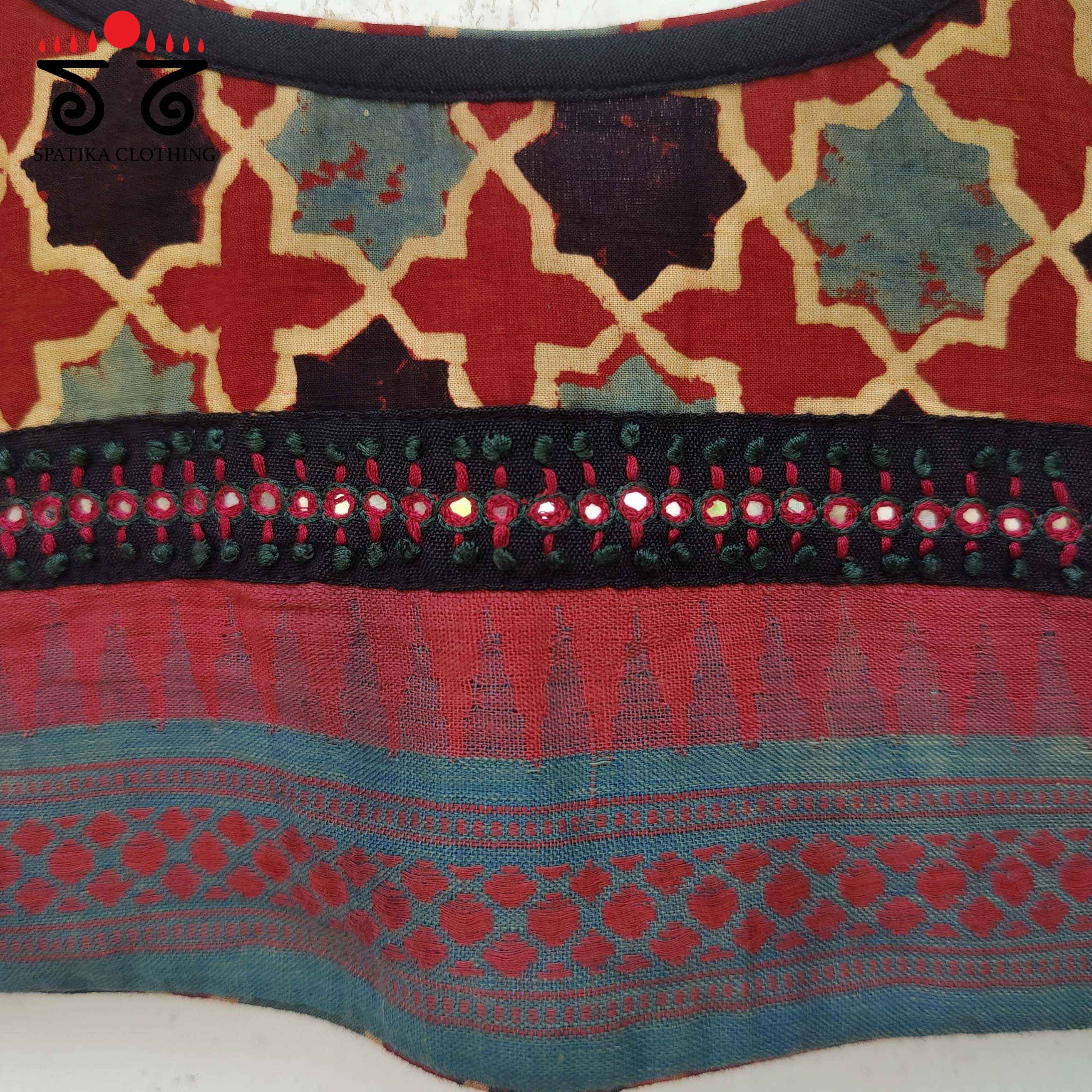 Ajrak Handembroidered Sleeveless Blouse