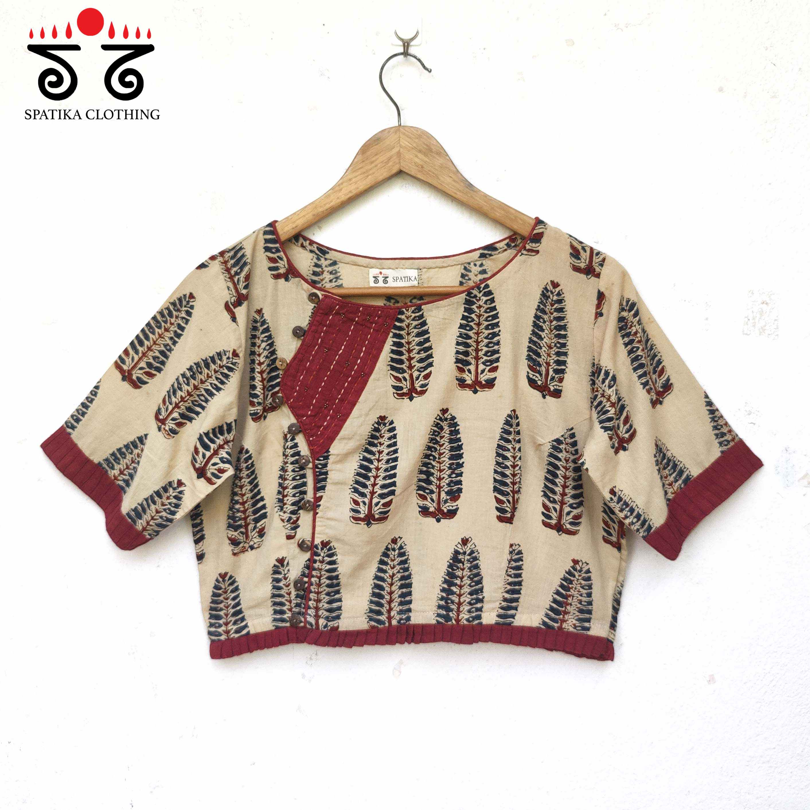Ajrak Side Open Blouse