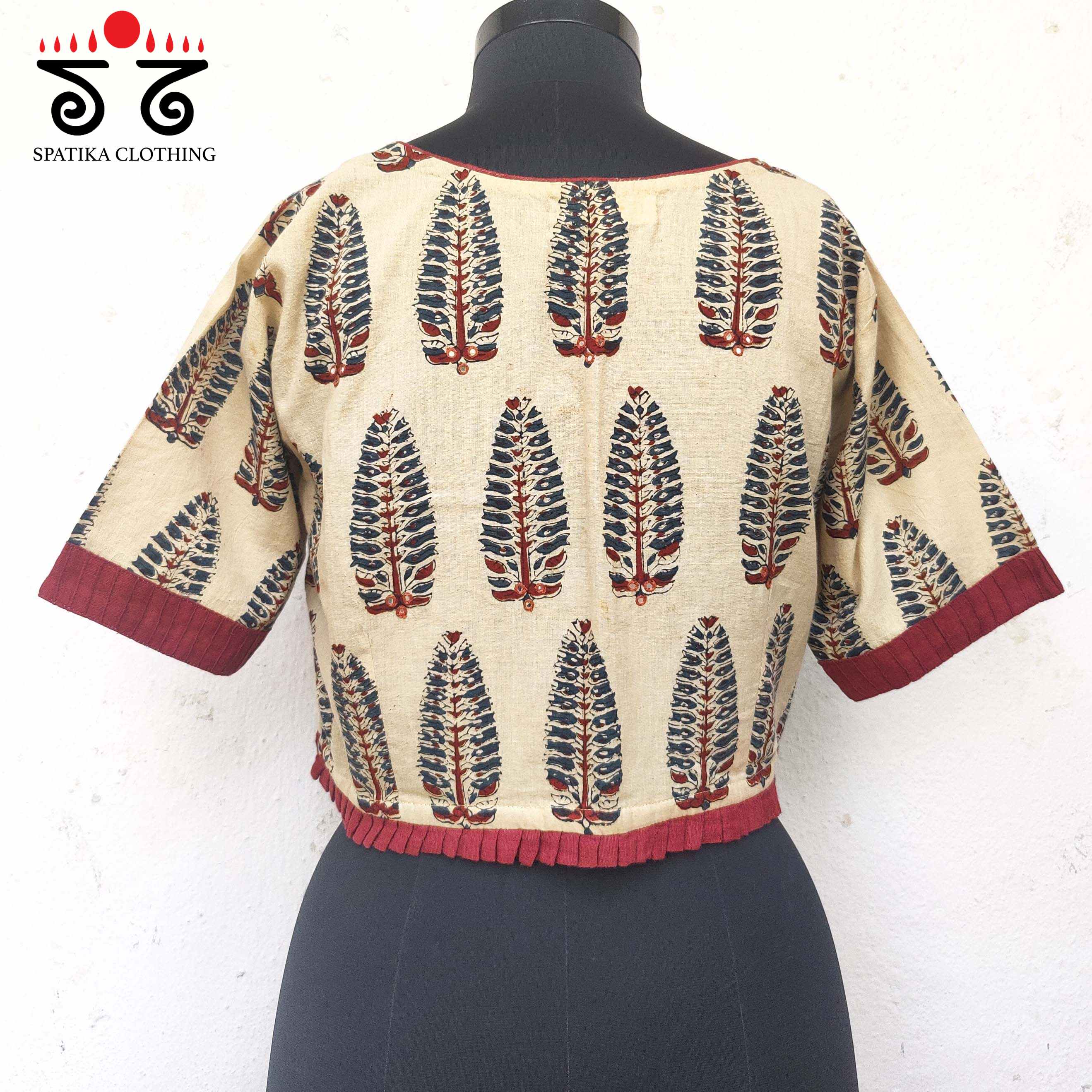 Ajrak Side Open Blouse