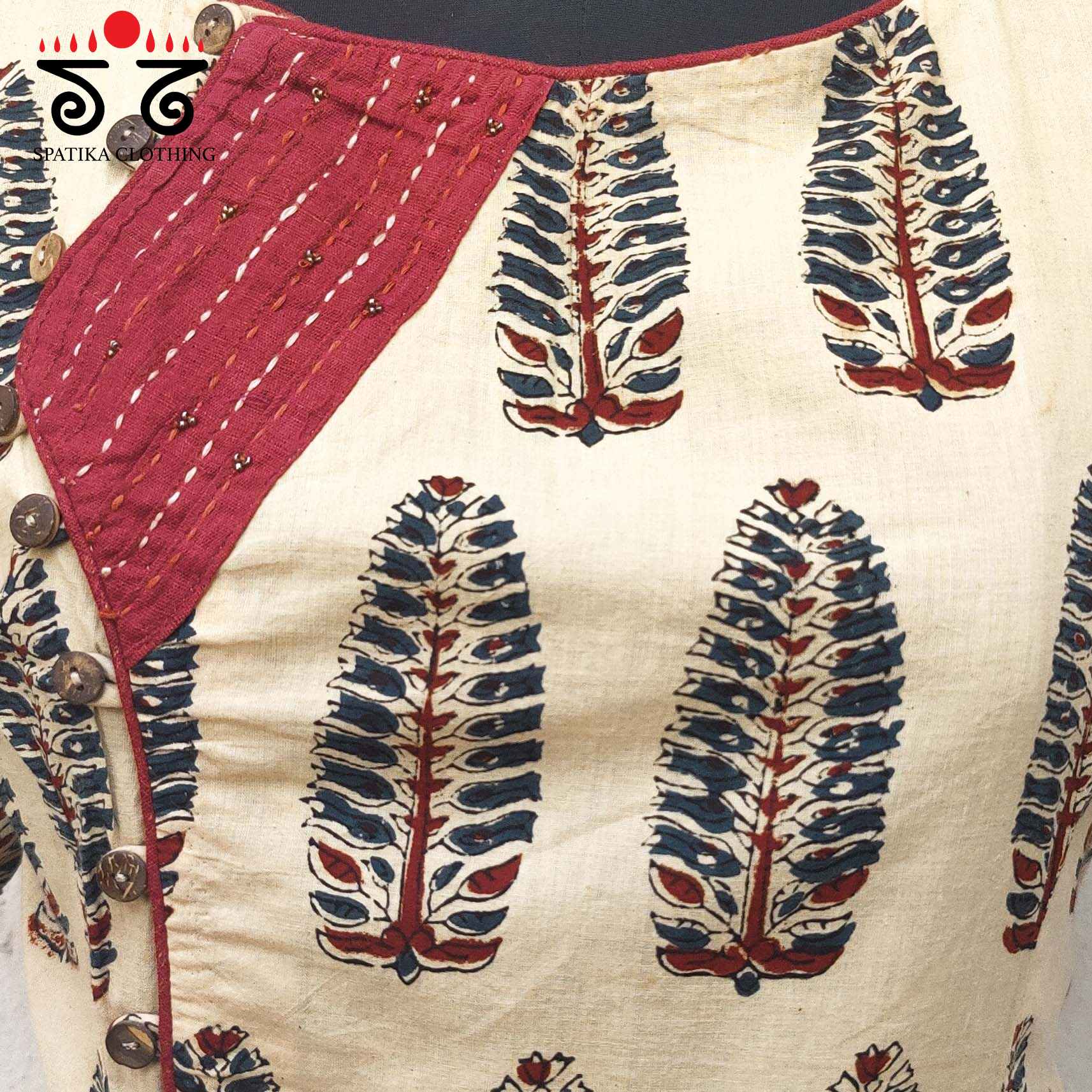 Ajrak Side Open Blouse