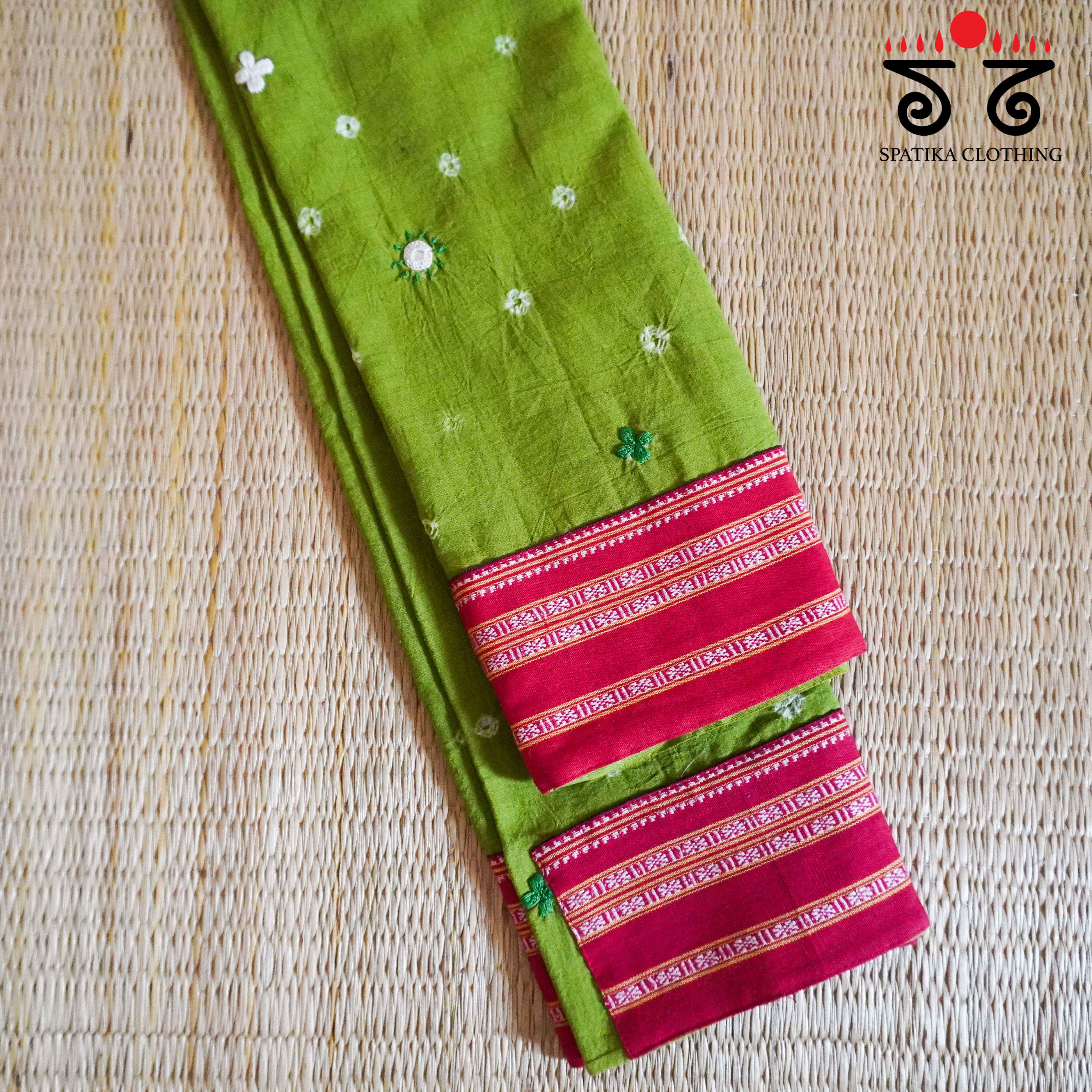Hand Embroidered Bandhani Blouse Fabric