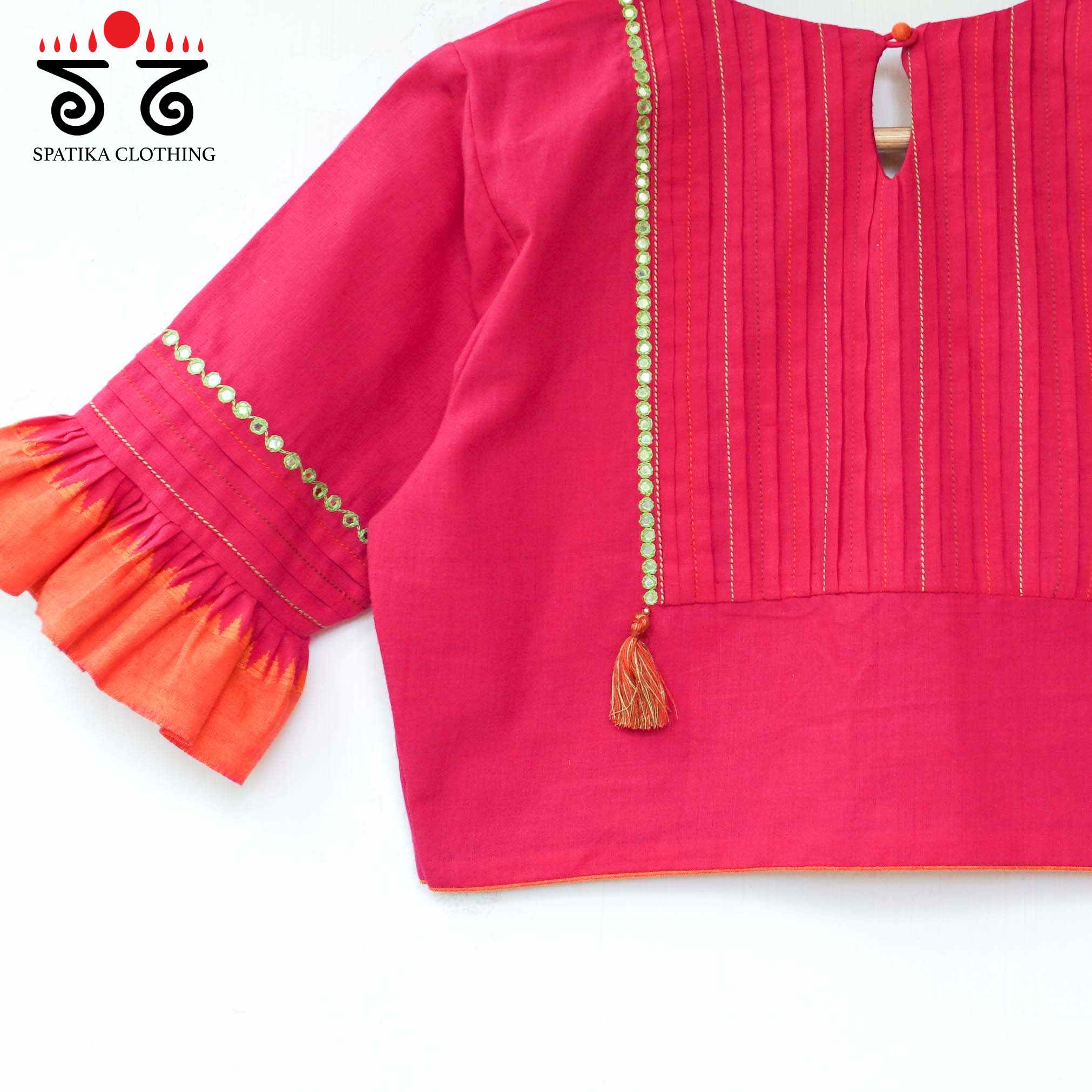 Frilled Mirror- Handcrafted Blouse