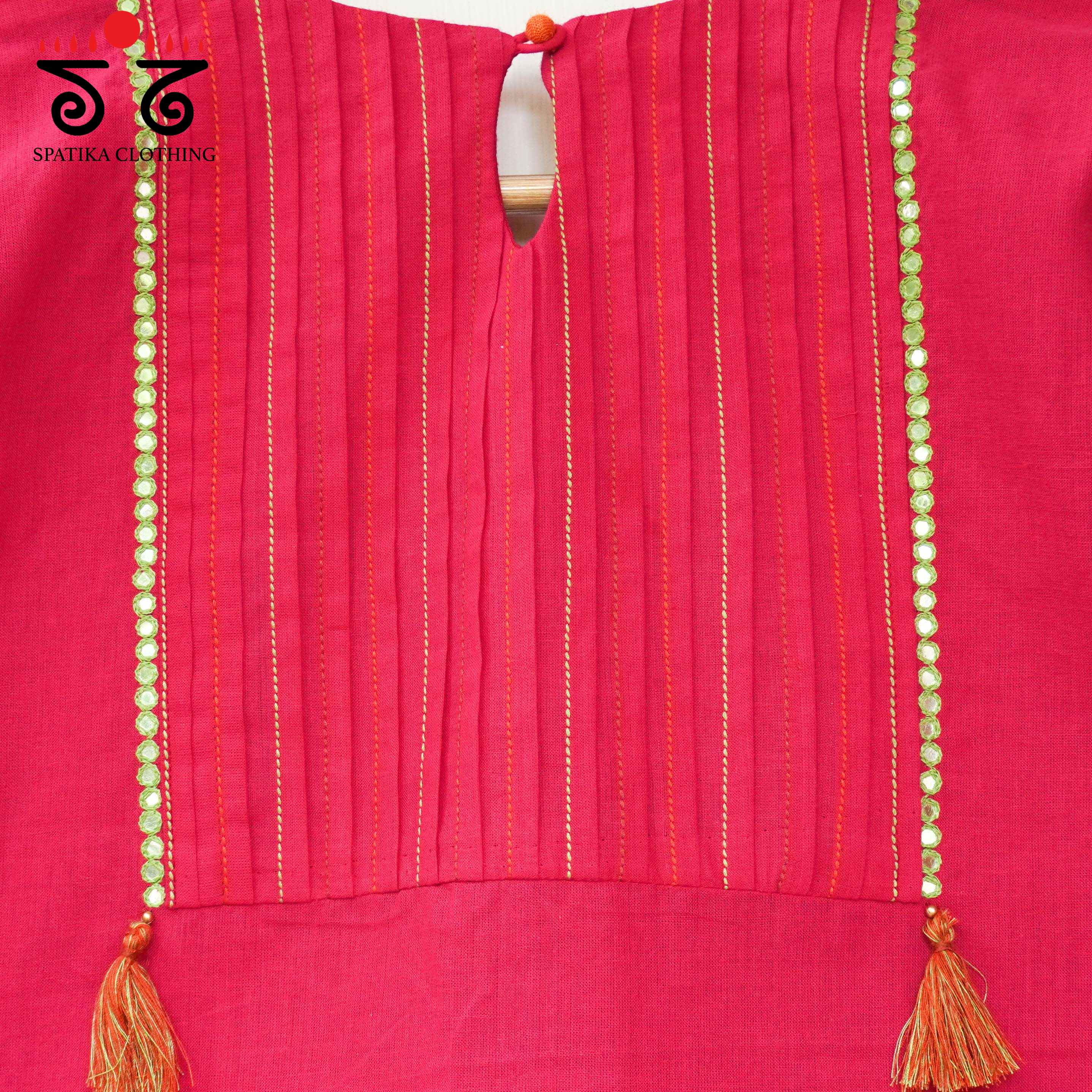 Frilled Mirror- Handcrafted Blouse