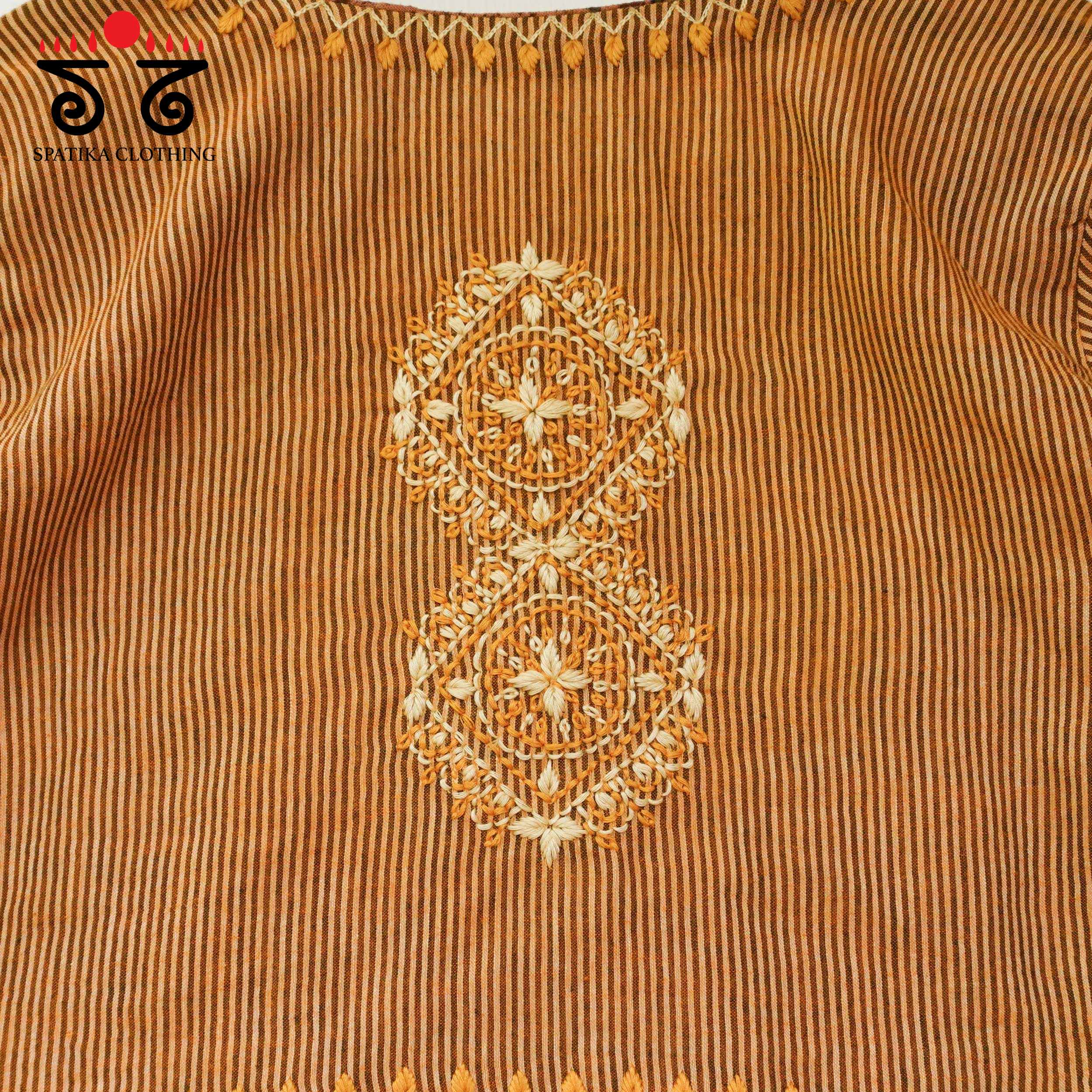 Striped Chikankari - Handcrafted Blouse