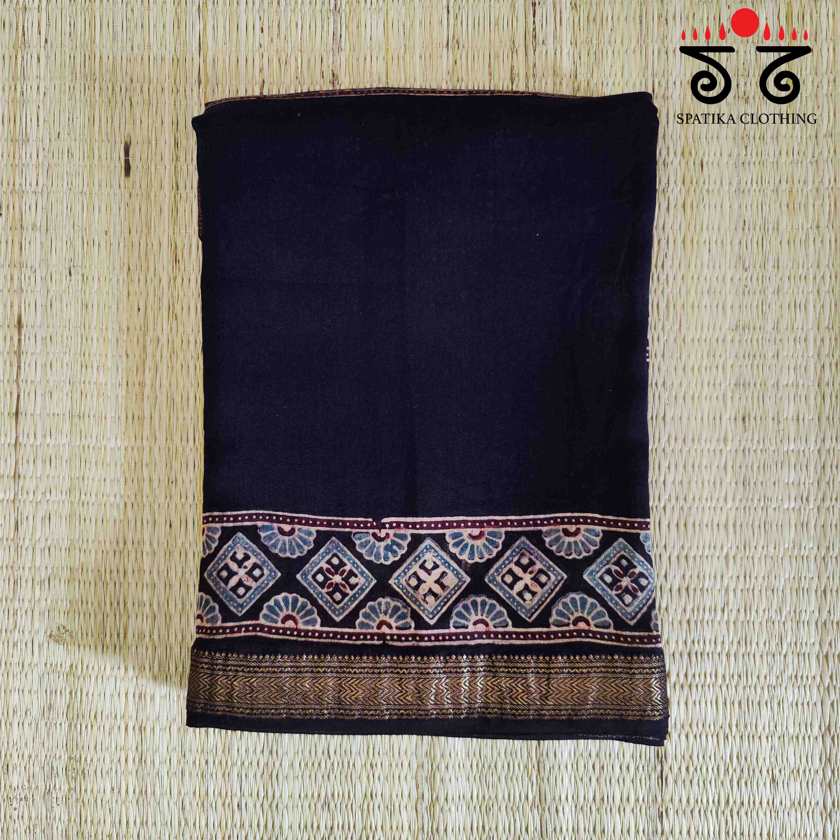 Ajrak Maheshwari Silk Cotton Saree