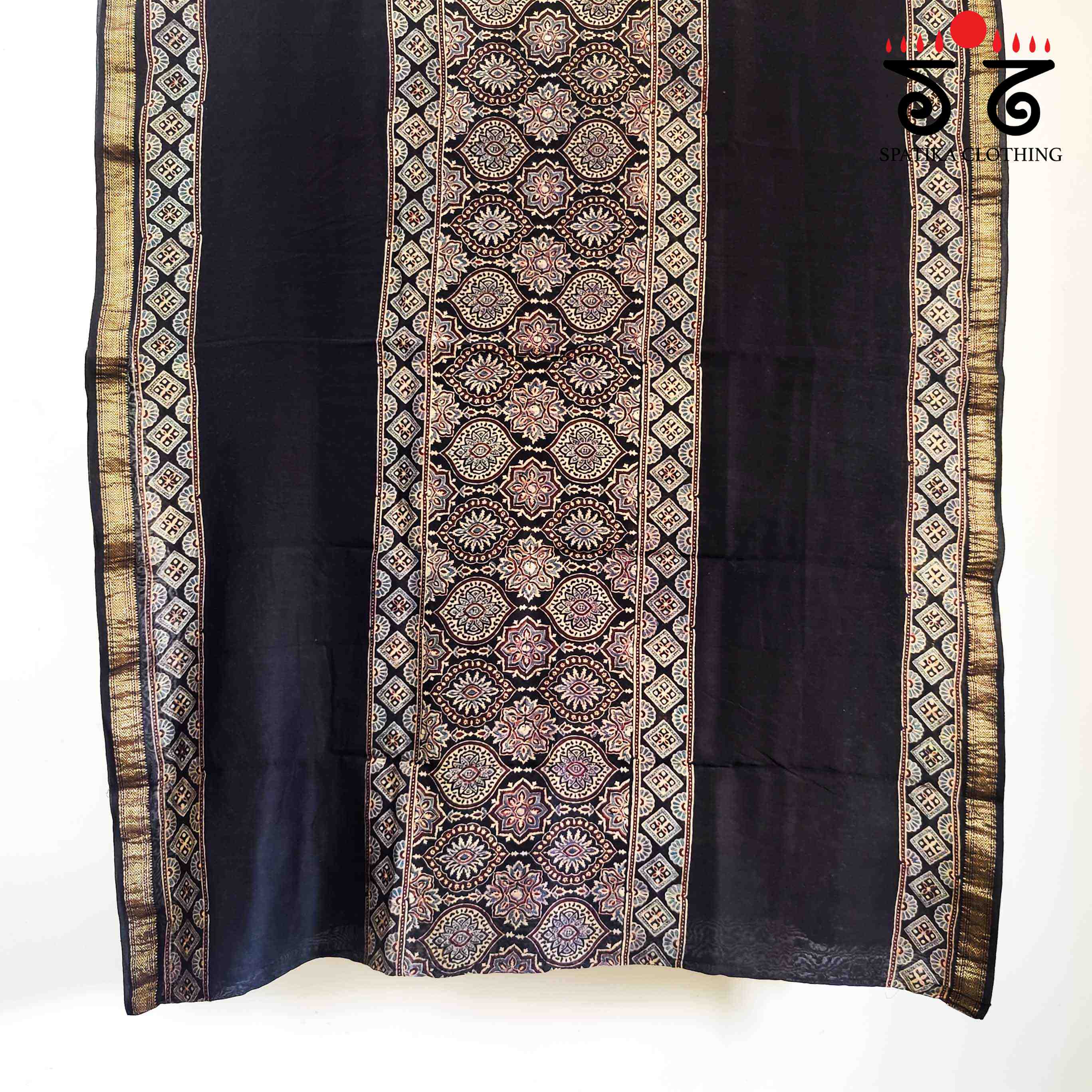 Ajrak Maheshwari Silk Cotton Saree