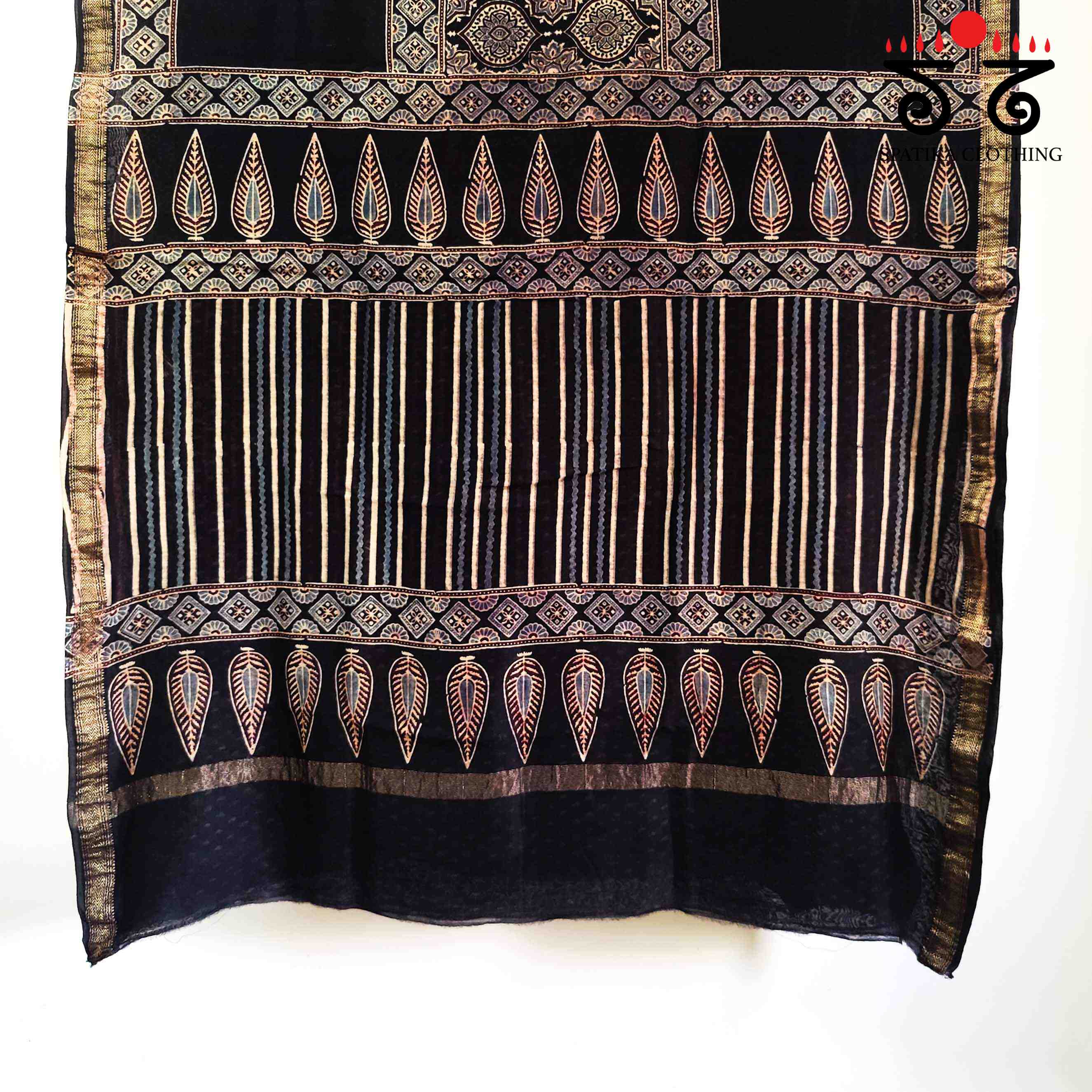 Ajrak Maheshwari Silk Cotton Saree