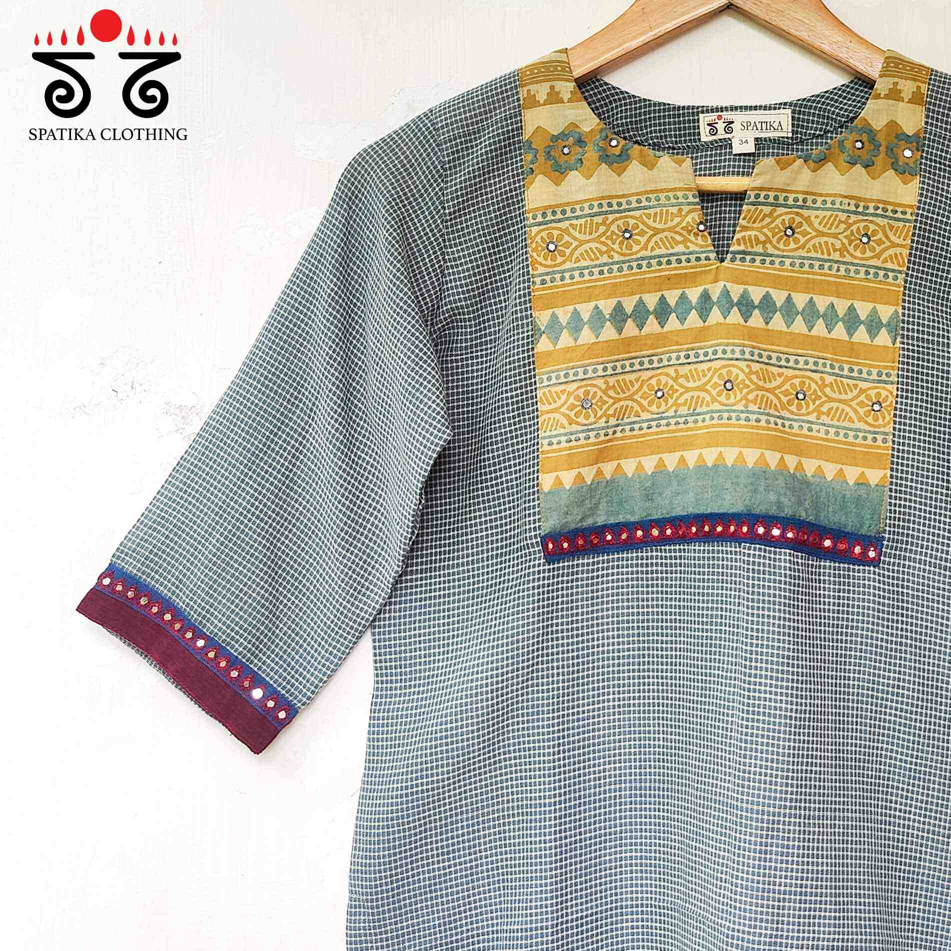 Hand Embroidered Revival Short Kurta