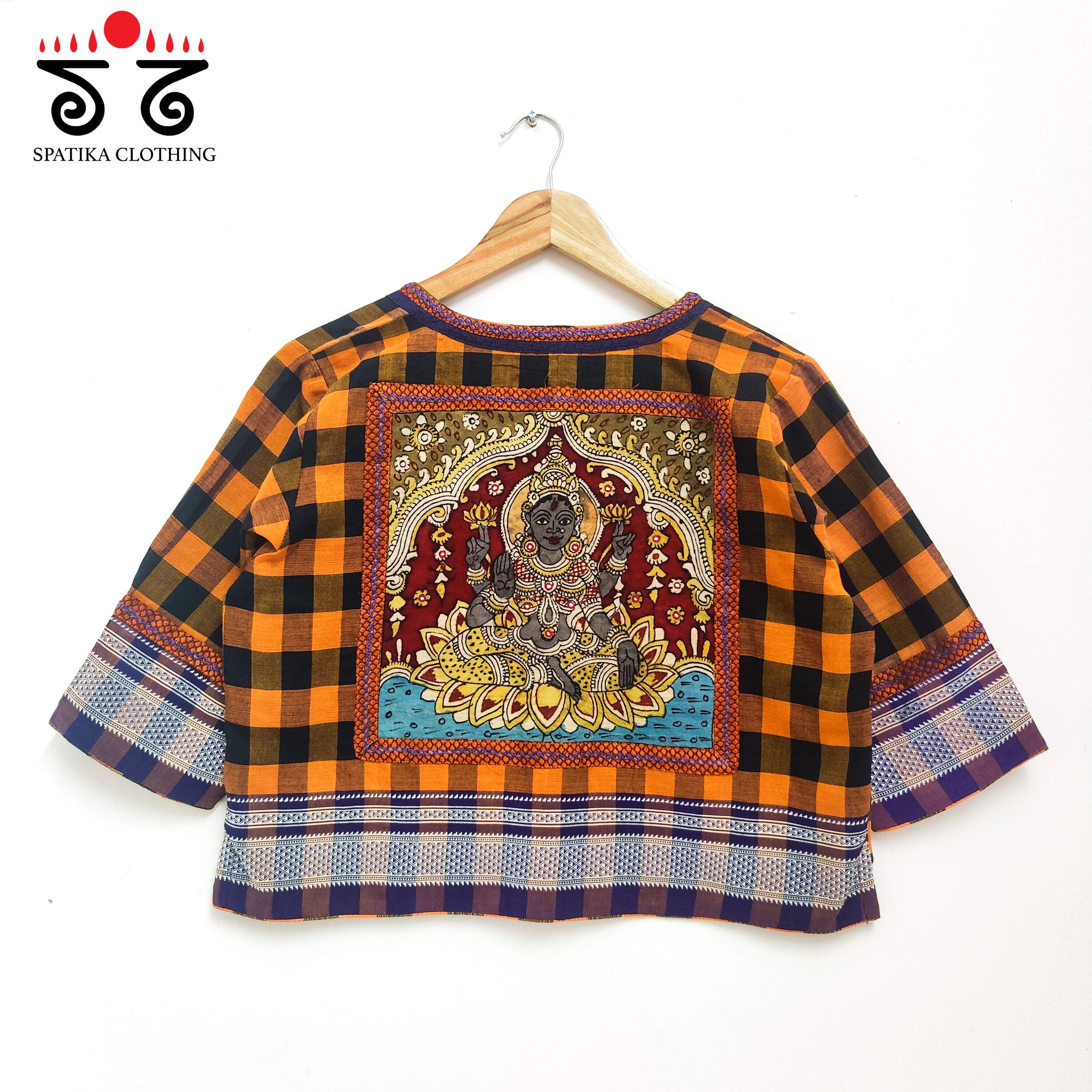 Ashta Lakshmi - Pen Kalamkari Crop top