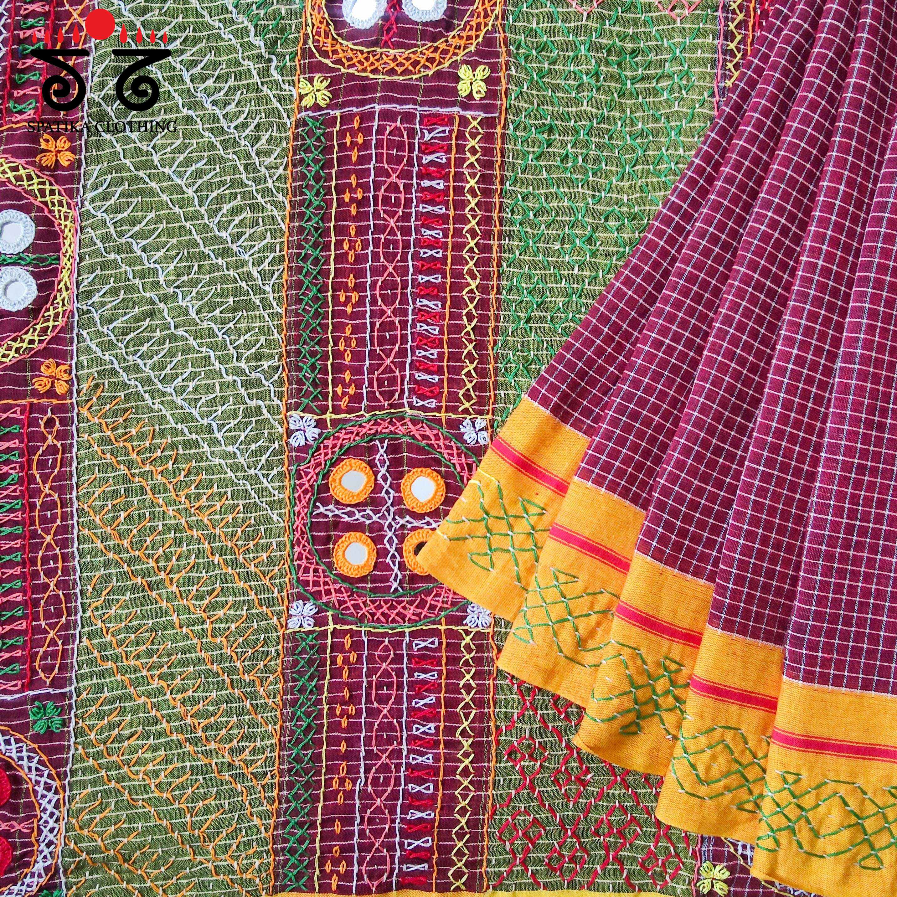 Lambani Hand embroidery Patteda Anchu Saree