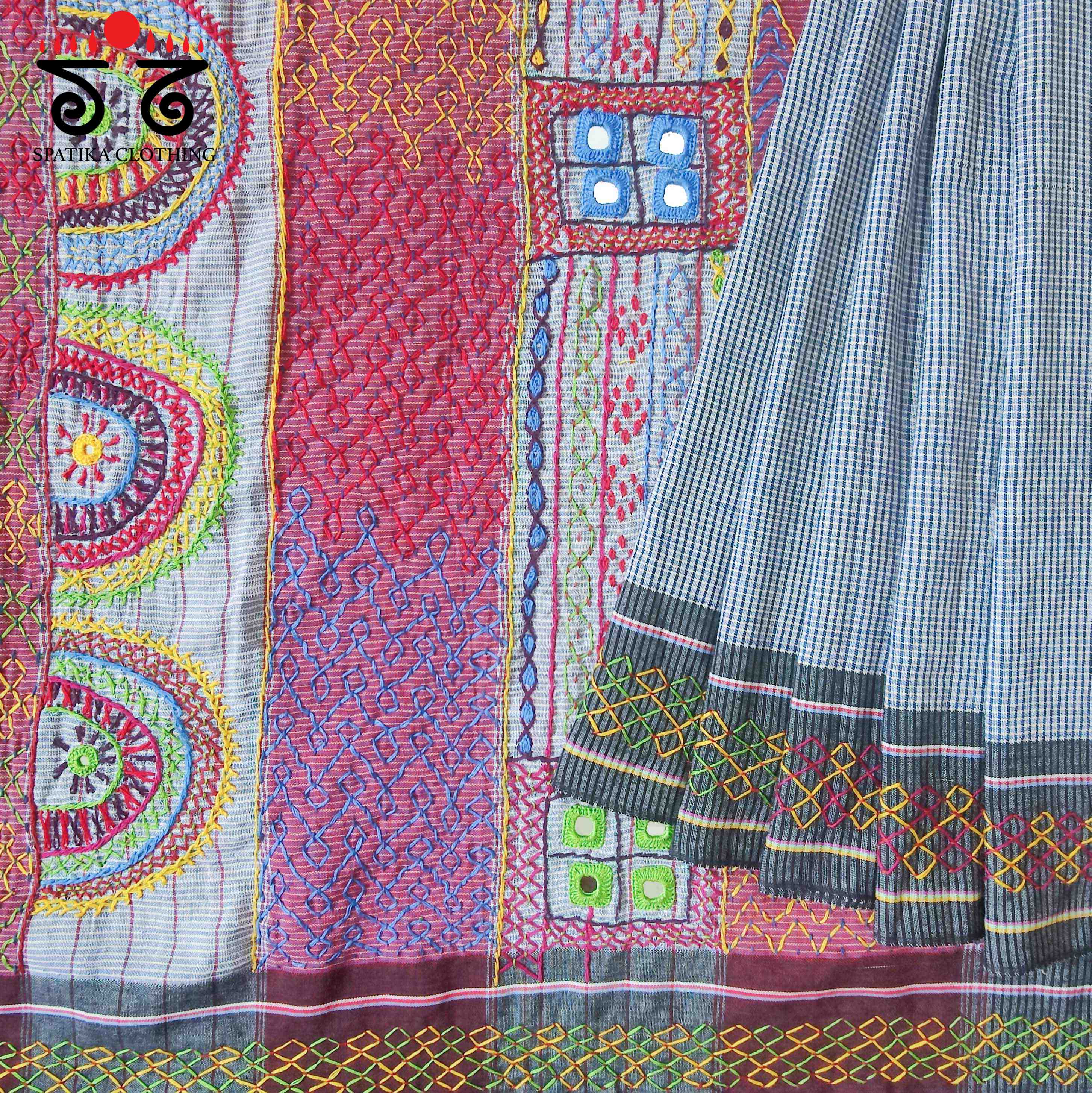 Lambani Hand Embroidered Revival Cotton Saree