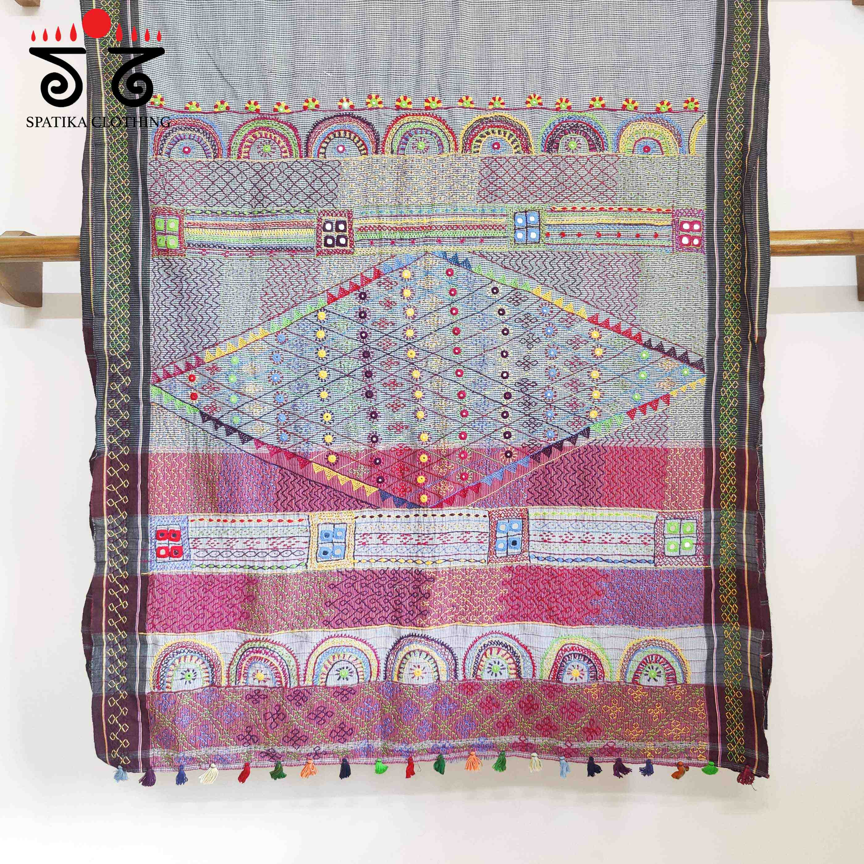 Lambani Hand Embroidered Revival Cotton Saree
