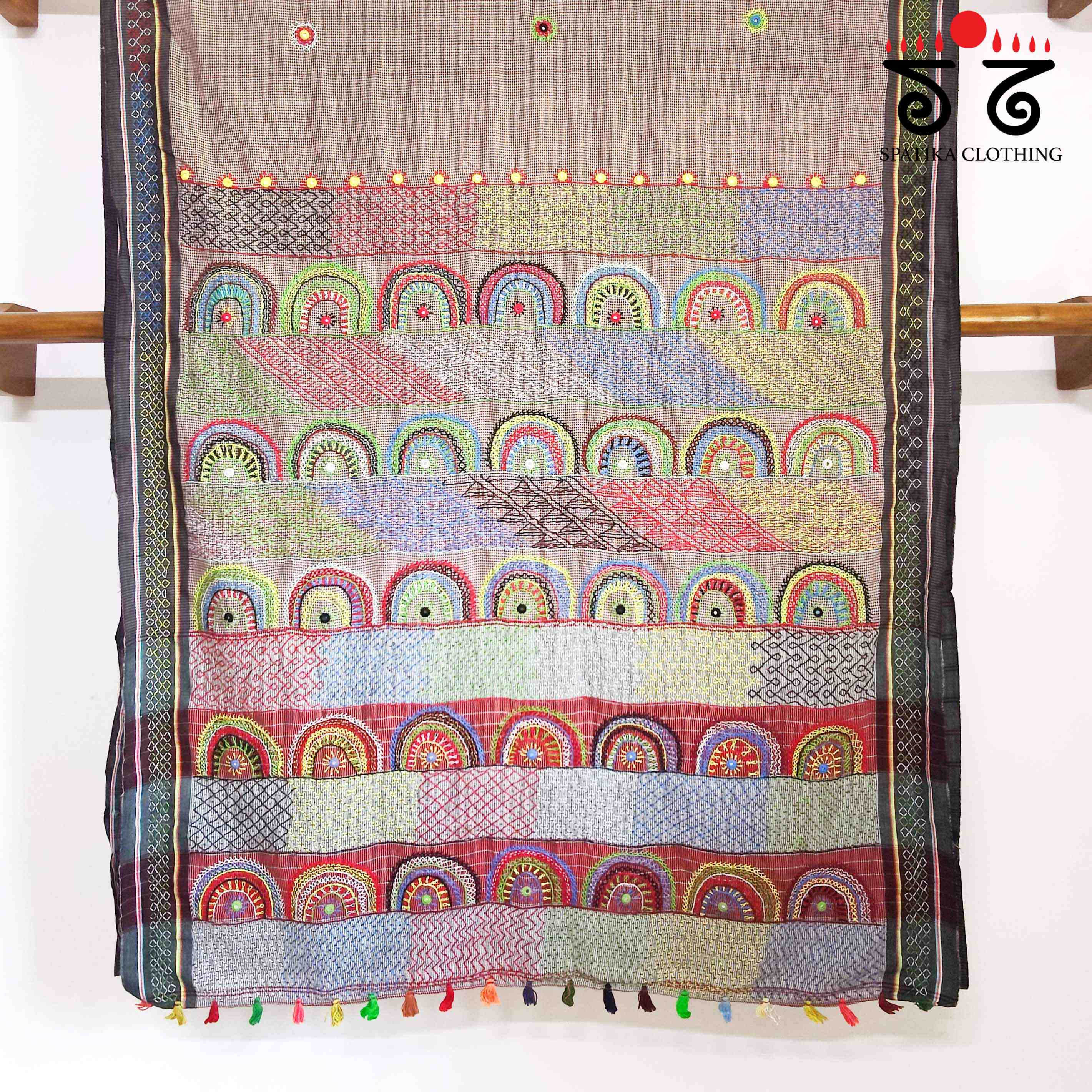 Lambani Hand Embroidered Revival Cotton Saree