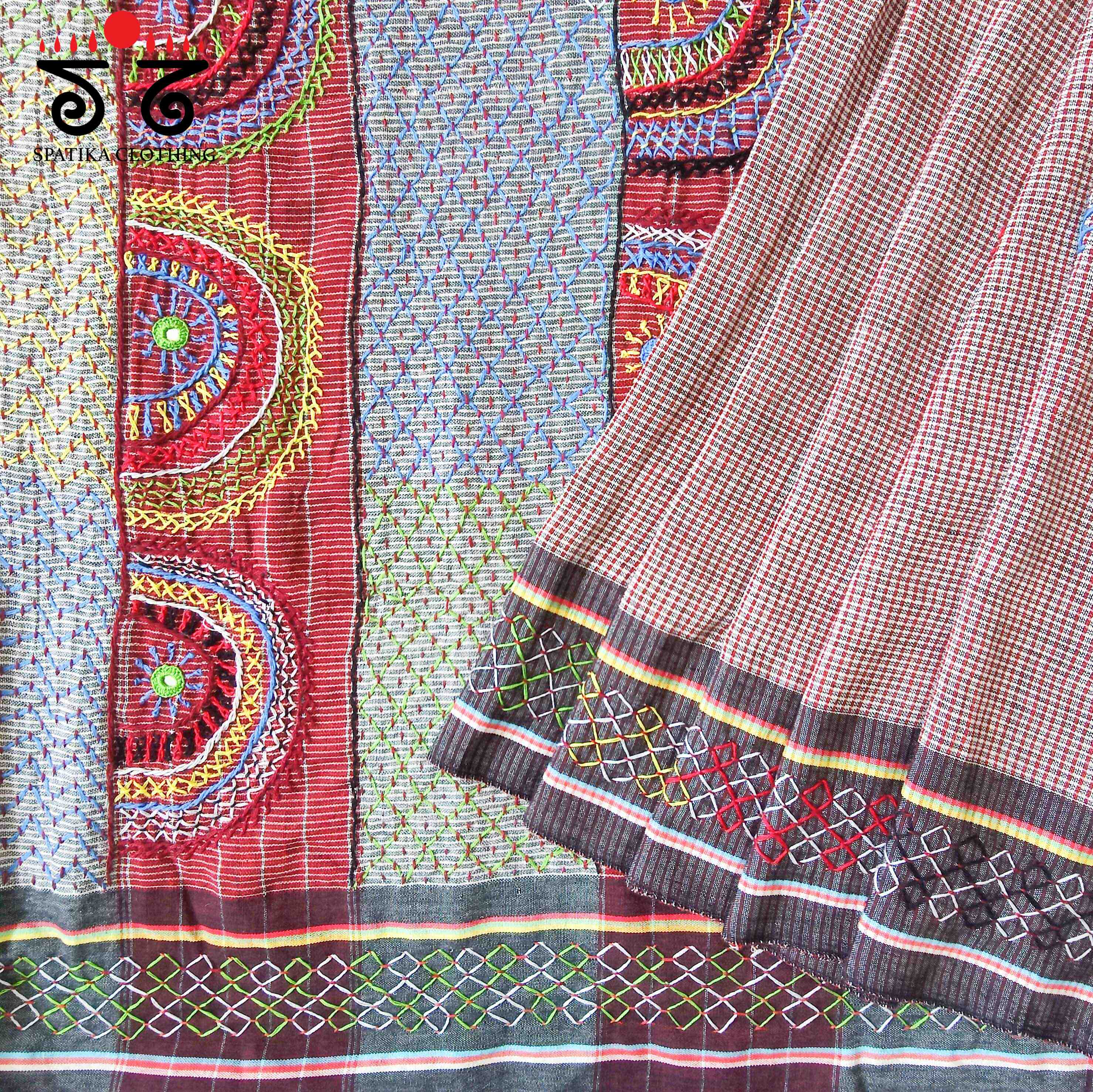 Lambani Hand Embroidered Revival Cotton Saree
