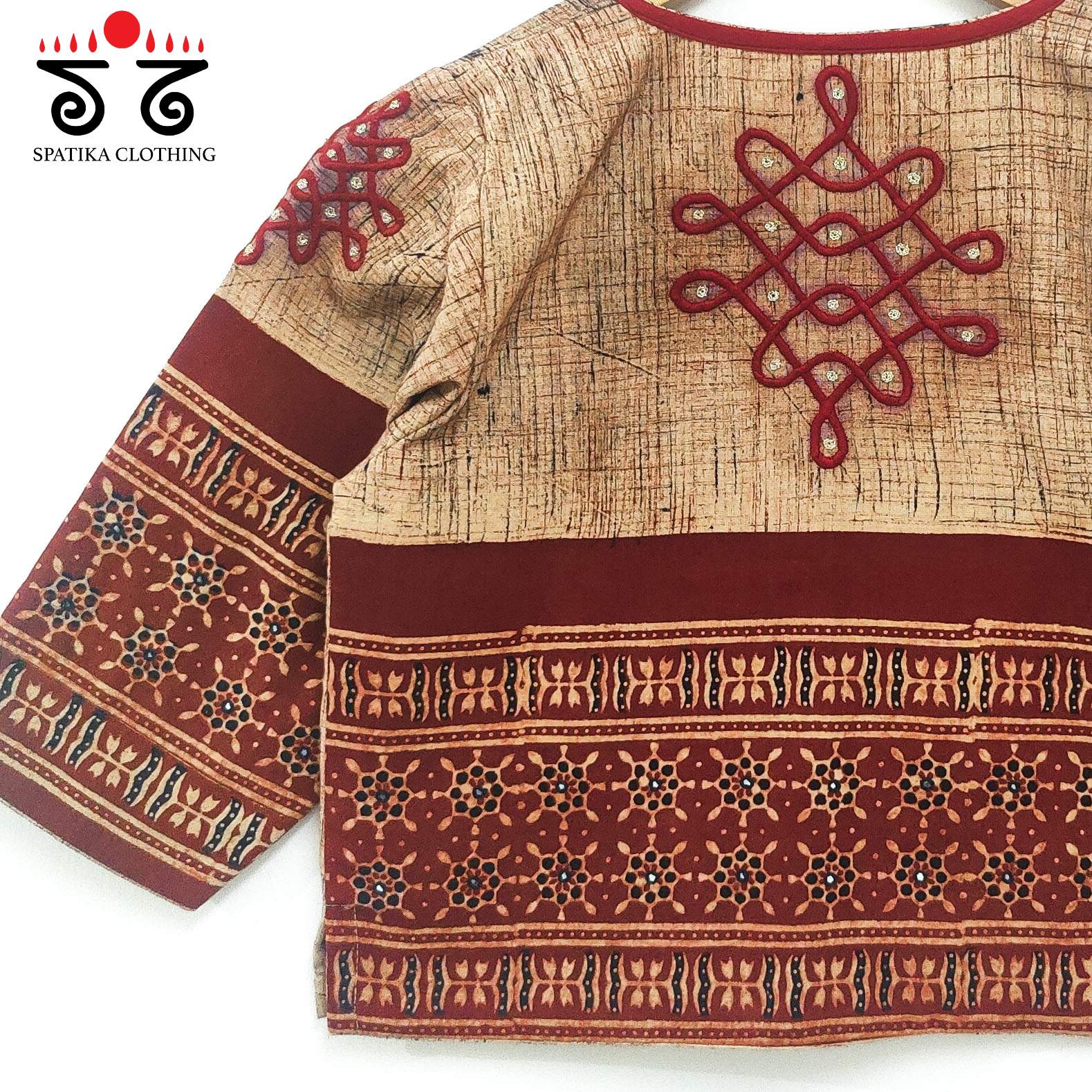 The Kolam Ajrak Long Blouse